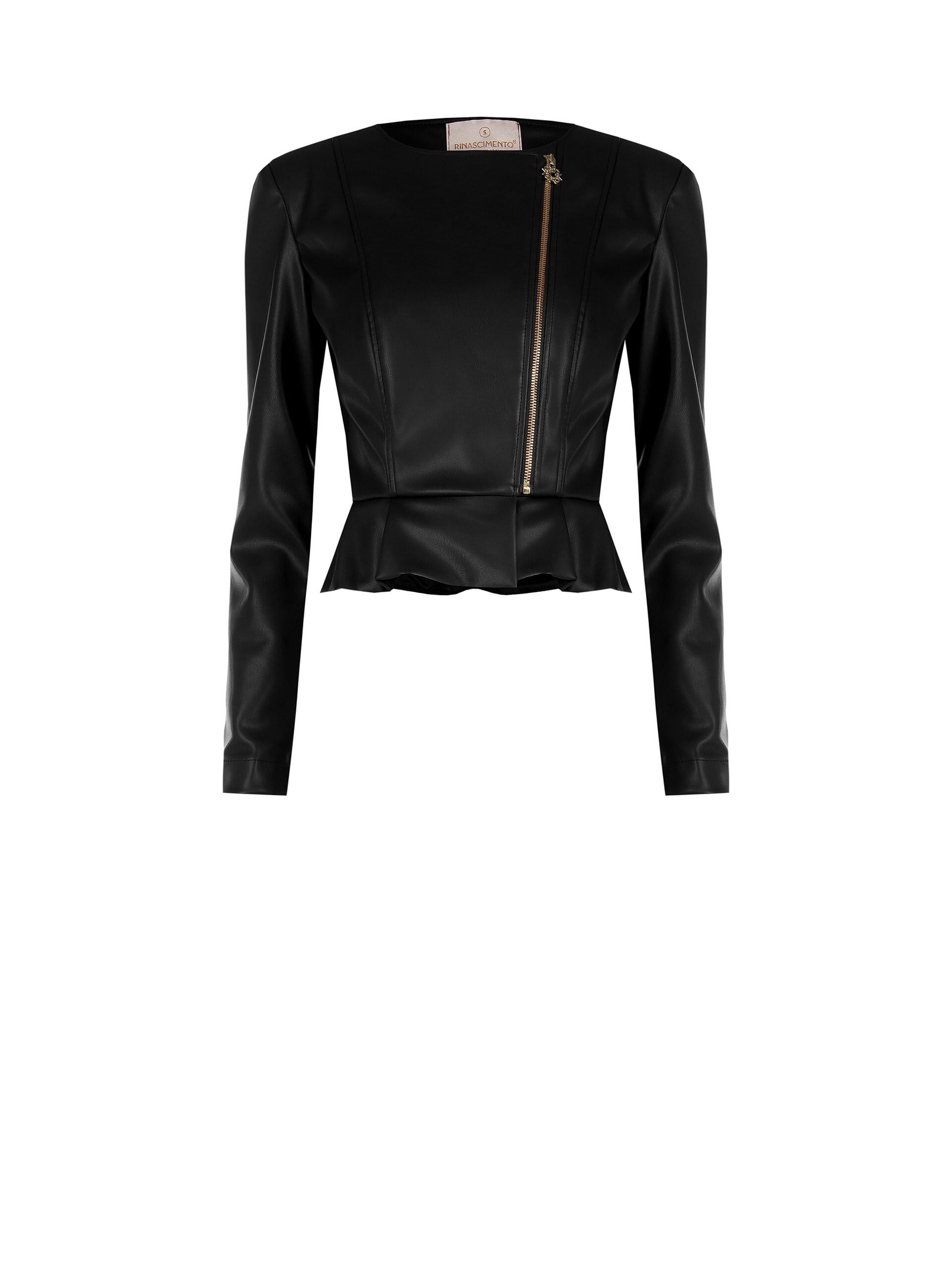 Giubbotto In Similpelle Con Spalline E Ruches Rinascimento