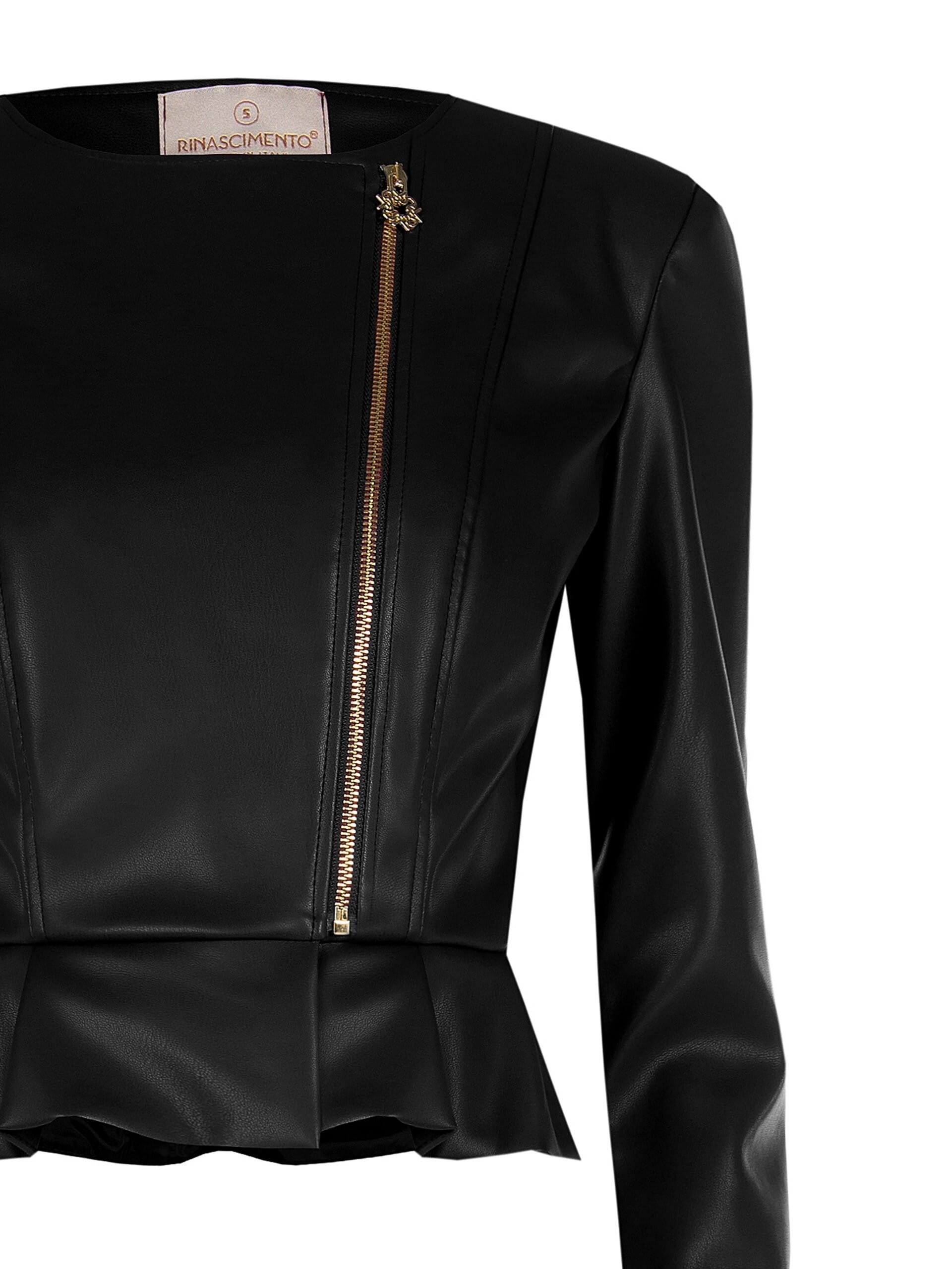 Giubbotto In Similpelle Con Spalline E Ruches Rinascimento