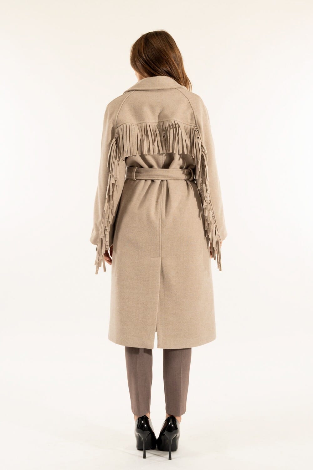 Kontatto Manteau long à franges