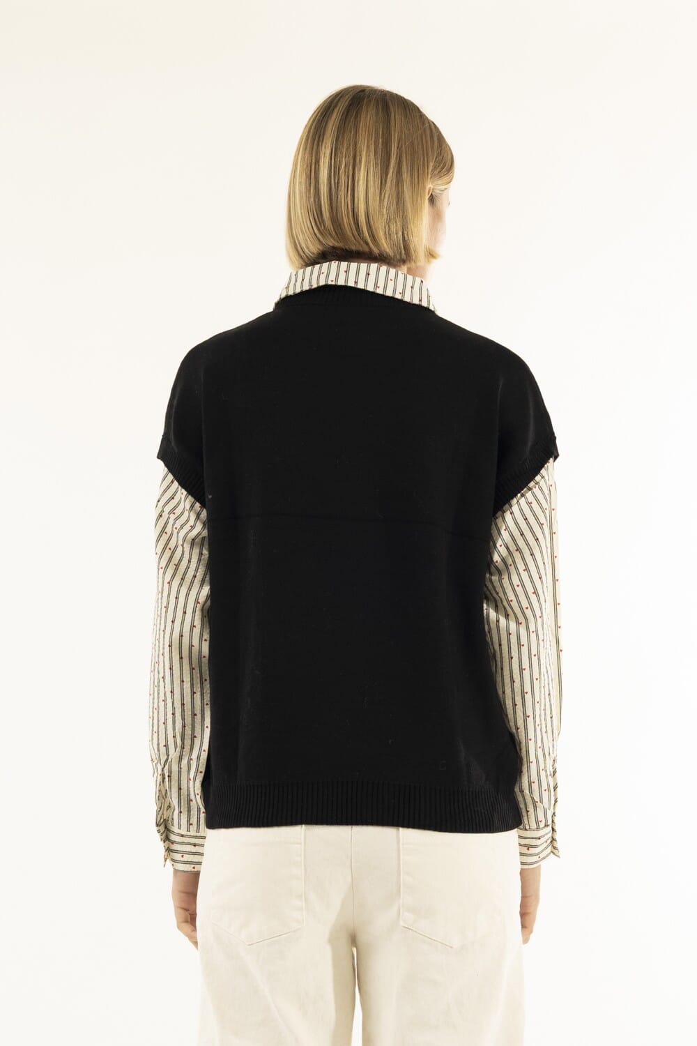 Crew-neck with Hearts Striped Shirt Kontatto