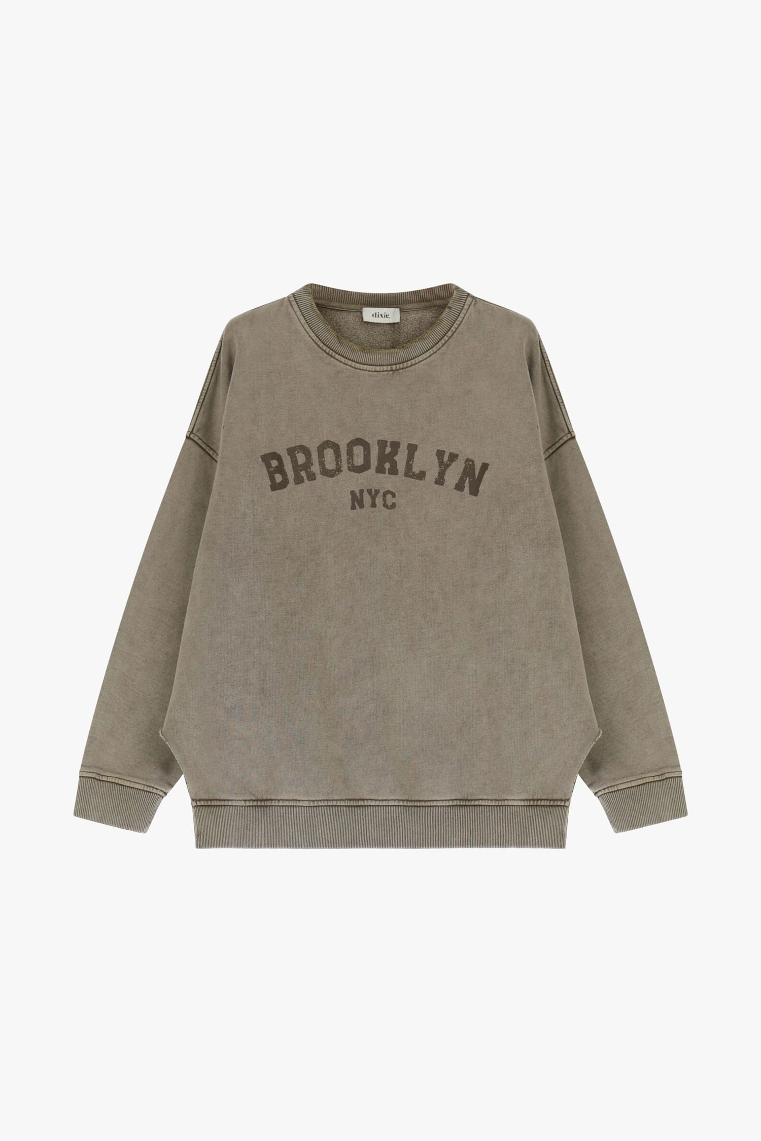 Felpa Girocollo Stampa Brooklyn Nyc Oversize Dixie