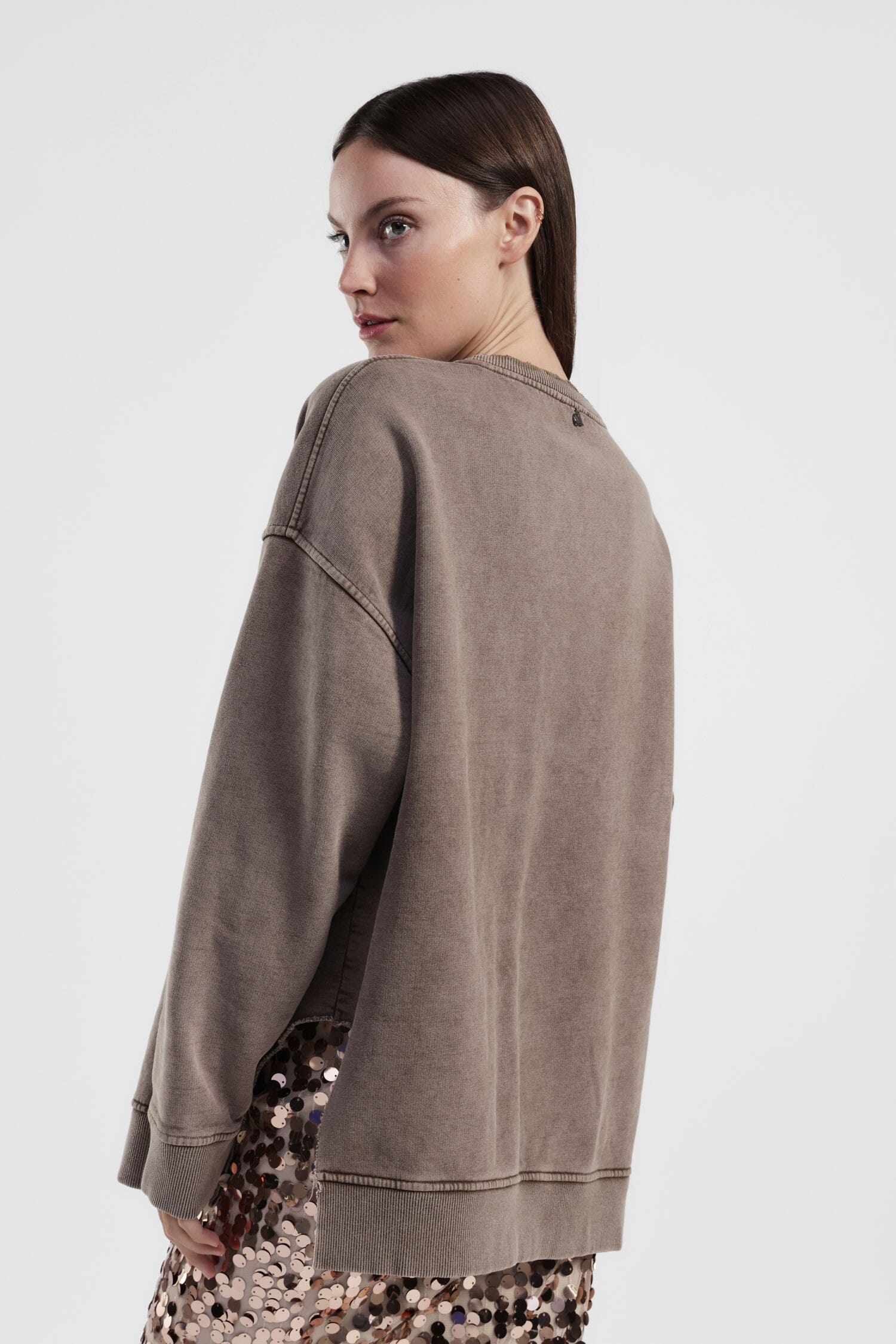 Felpa Girocollo Stampa Brooklyn Nyc Oversize Dixie