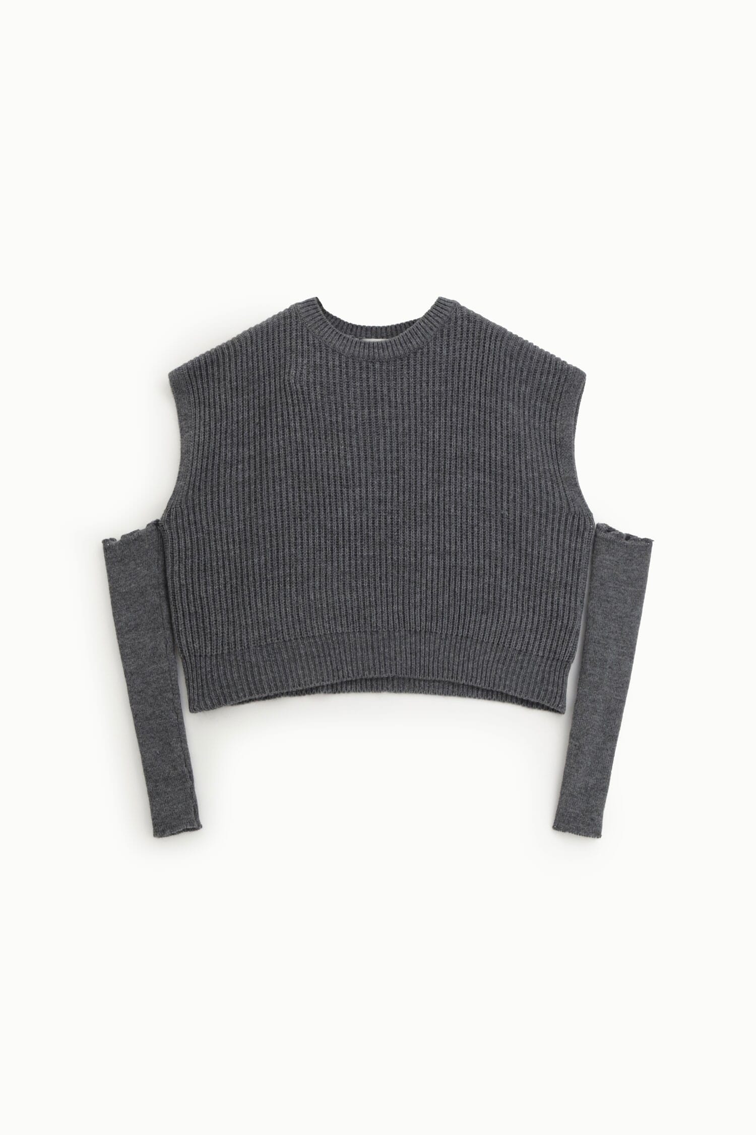 Crew Neck Sweater With Cut-Out Sleeves Dixie