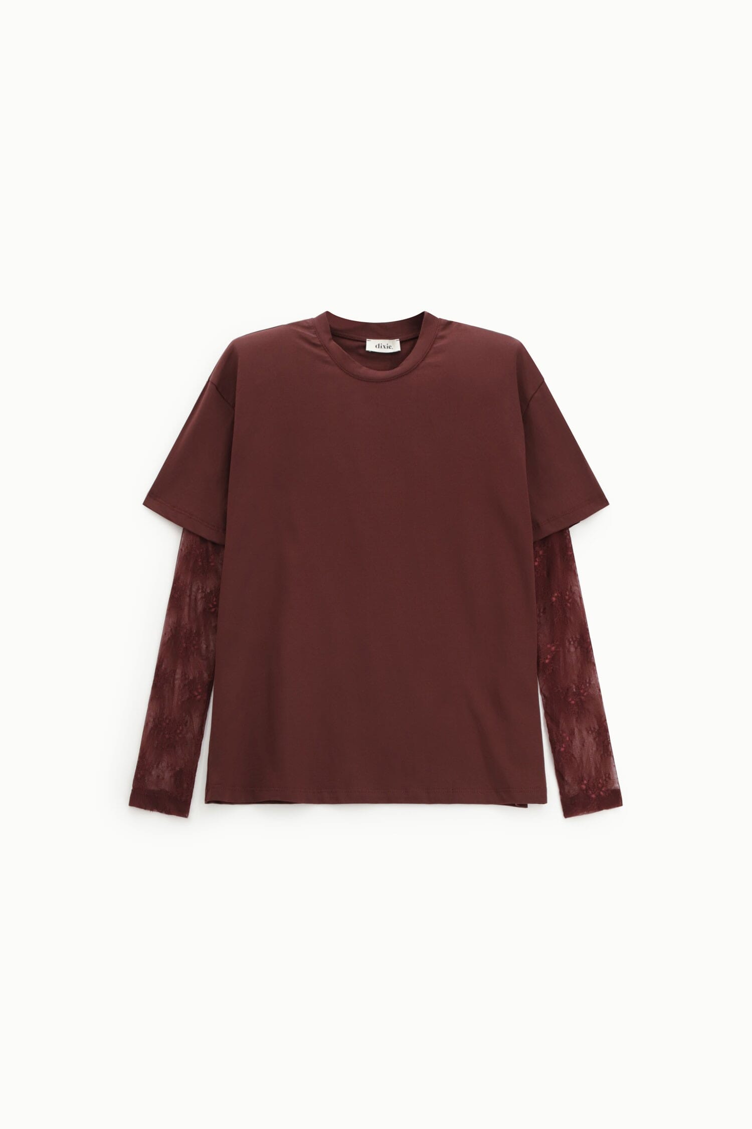 T-Shirt Maniche Corte Con Inserti Maniche In Pizzo Dixie