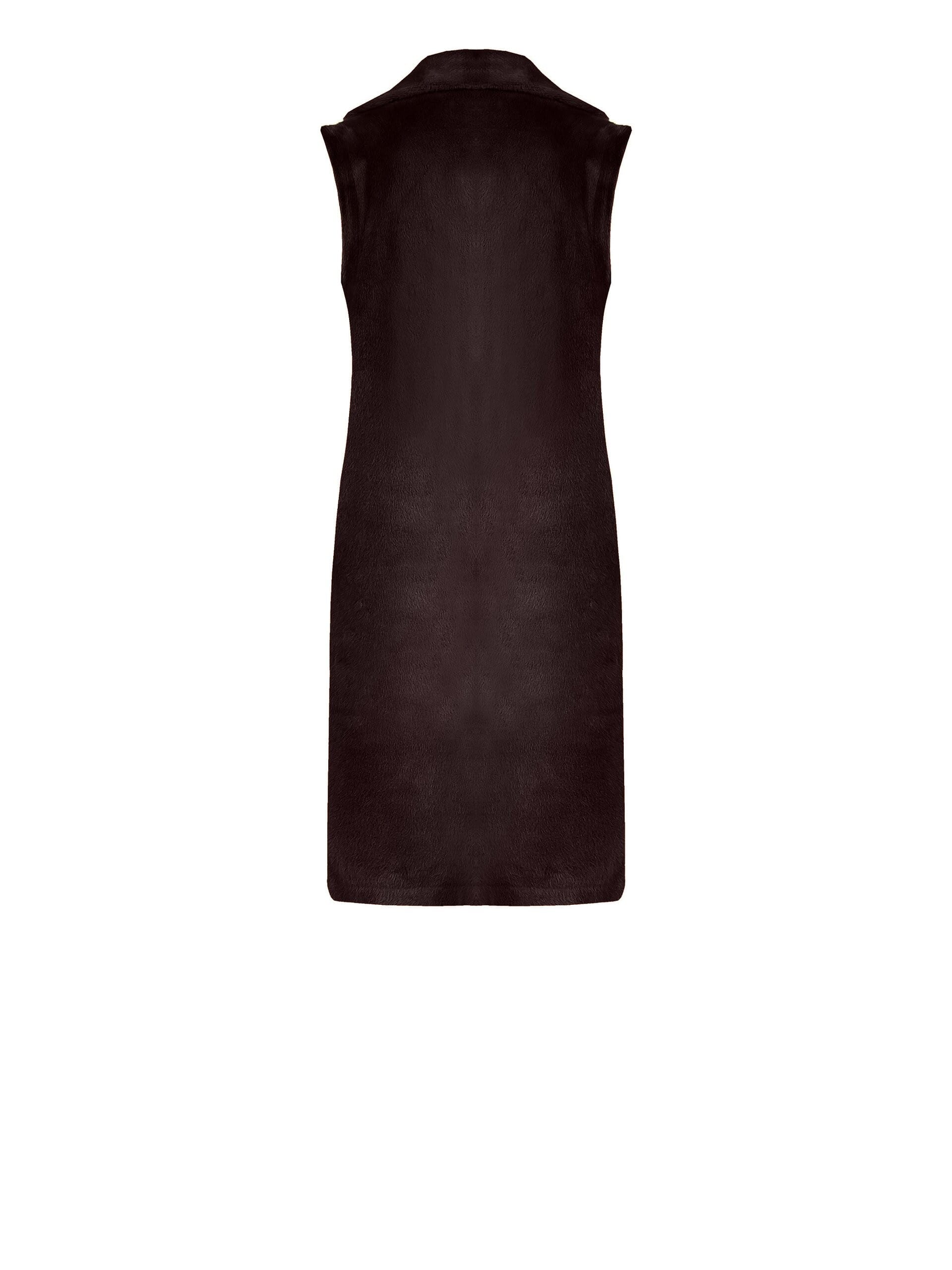 Rinascimento Manteau long sans manches et en daim avec fourrure synthétique réversible