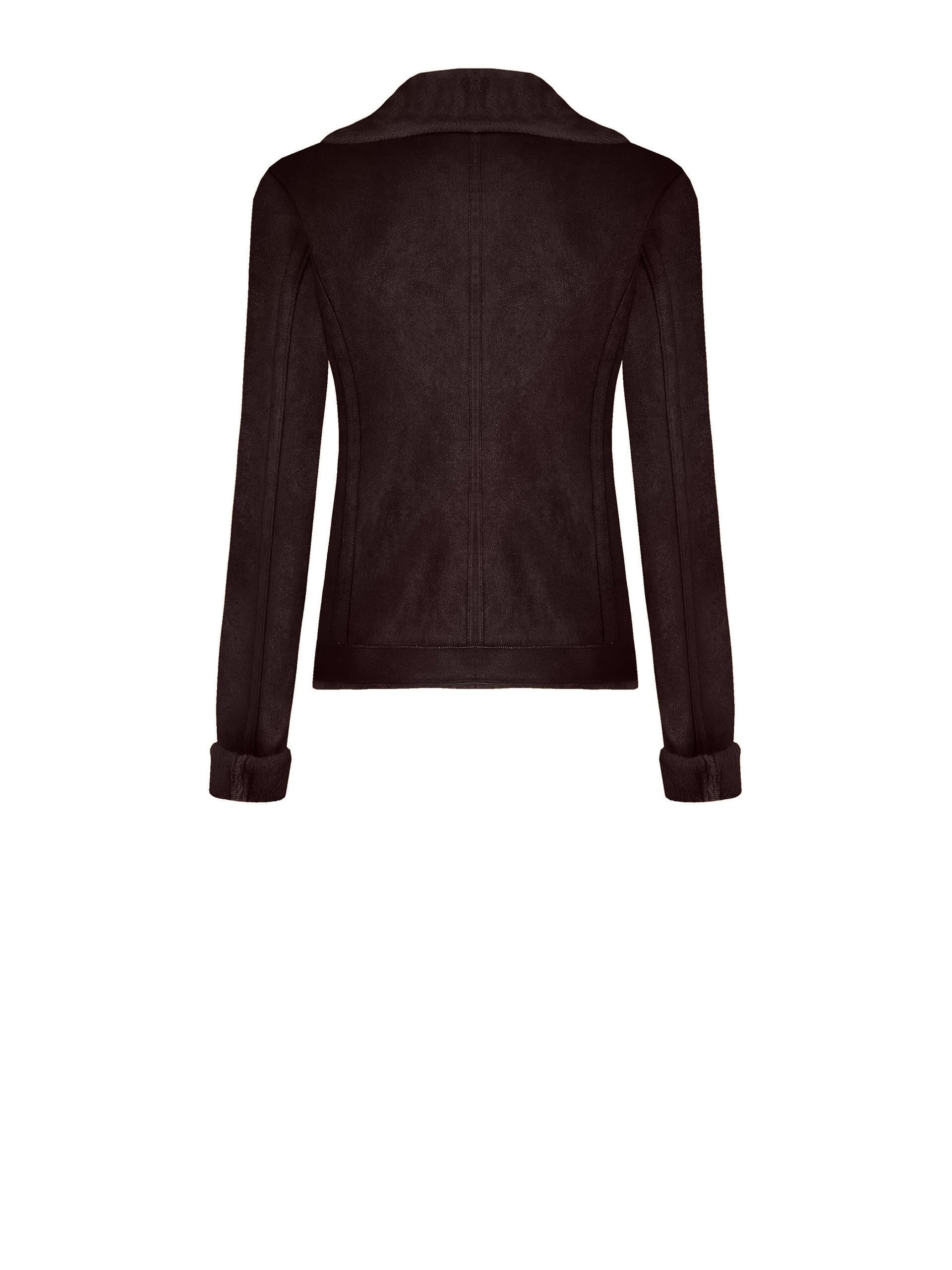 Short Sheepskin Coat With Synthetic Fur Detail Rinascimento