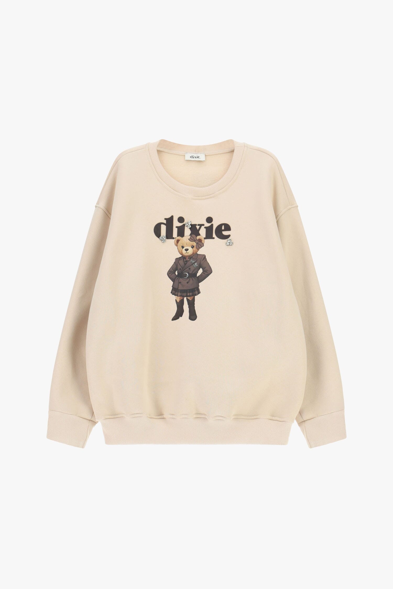 Felpa Girocollo Con Stampa Orsetto E Logo Dixie