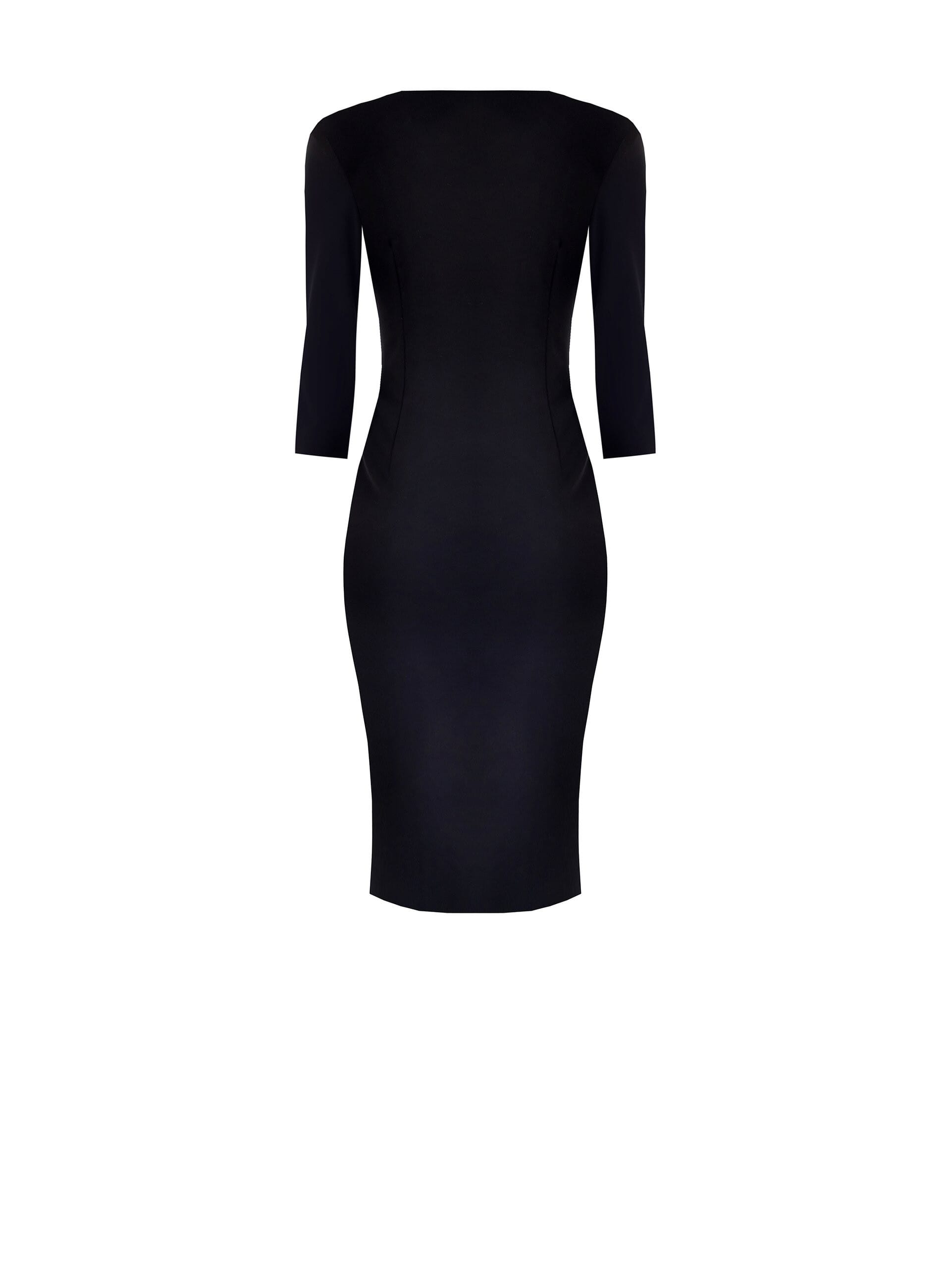 Abito A Tubino In Scuba Crepe Con Scollo A V E Spalline Rinascimento