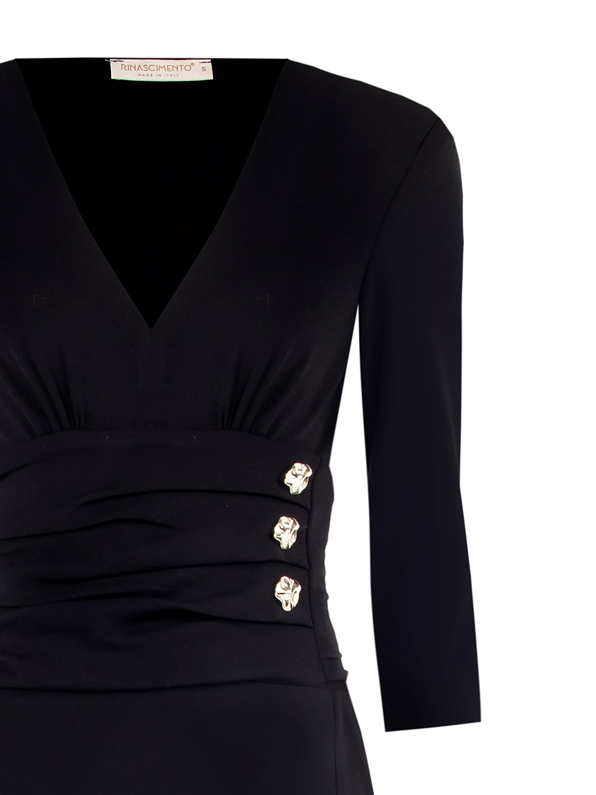 Abito A Tubino In Scuba Crepe Con Scollo A V E Spalline Rinascimento