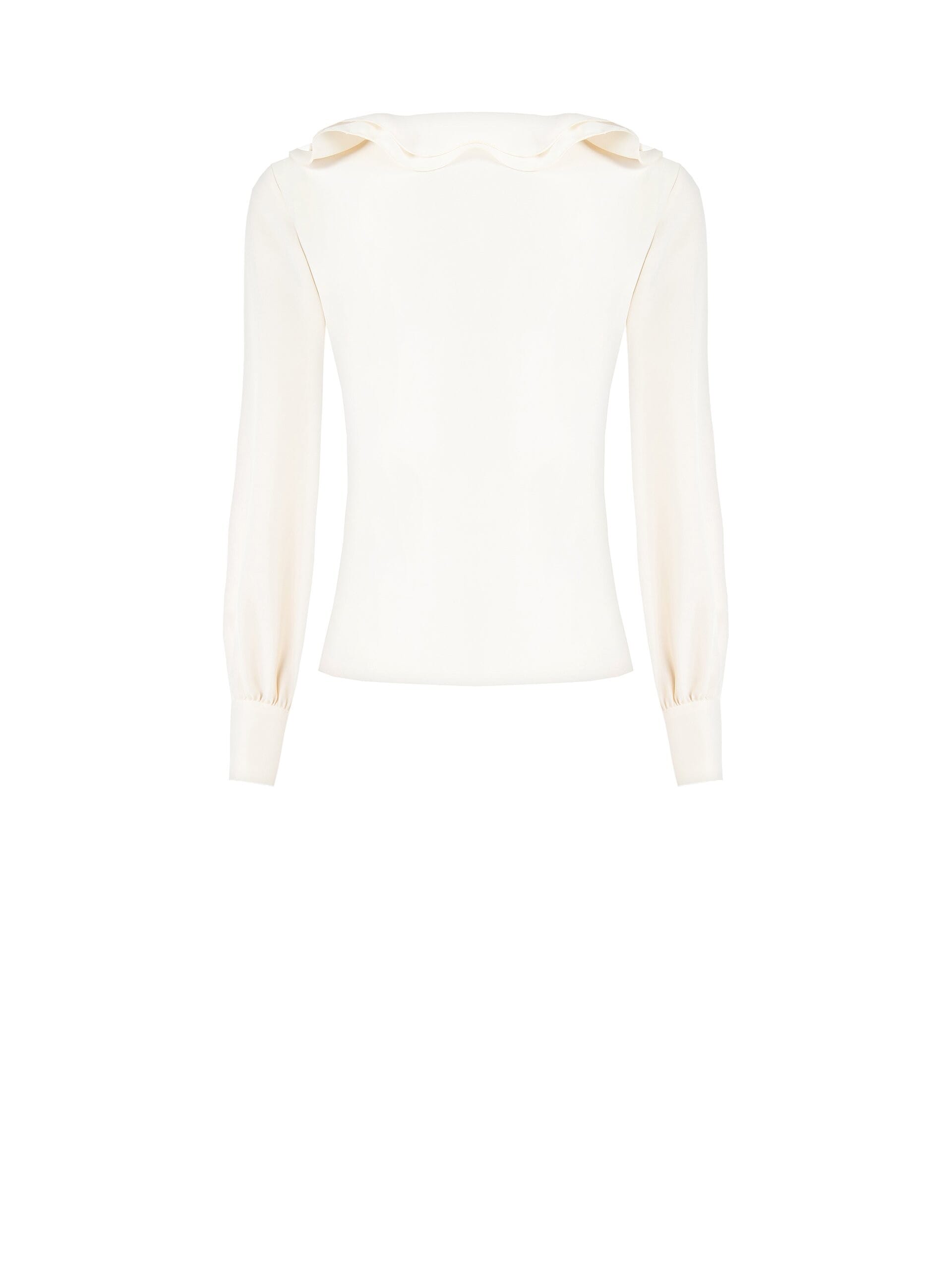 Camicia Sfiancata In Raso Con Maxi Volant Rinascimento