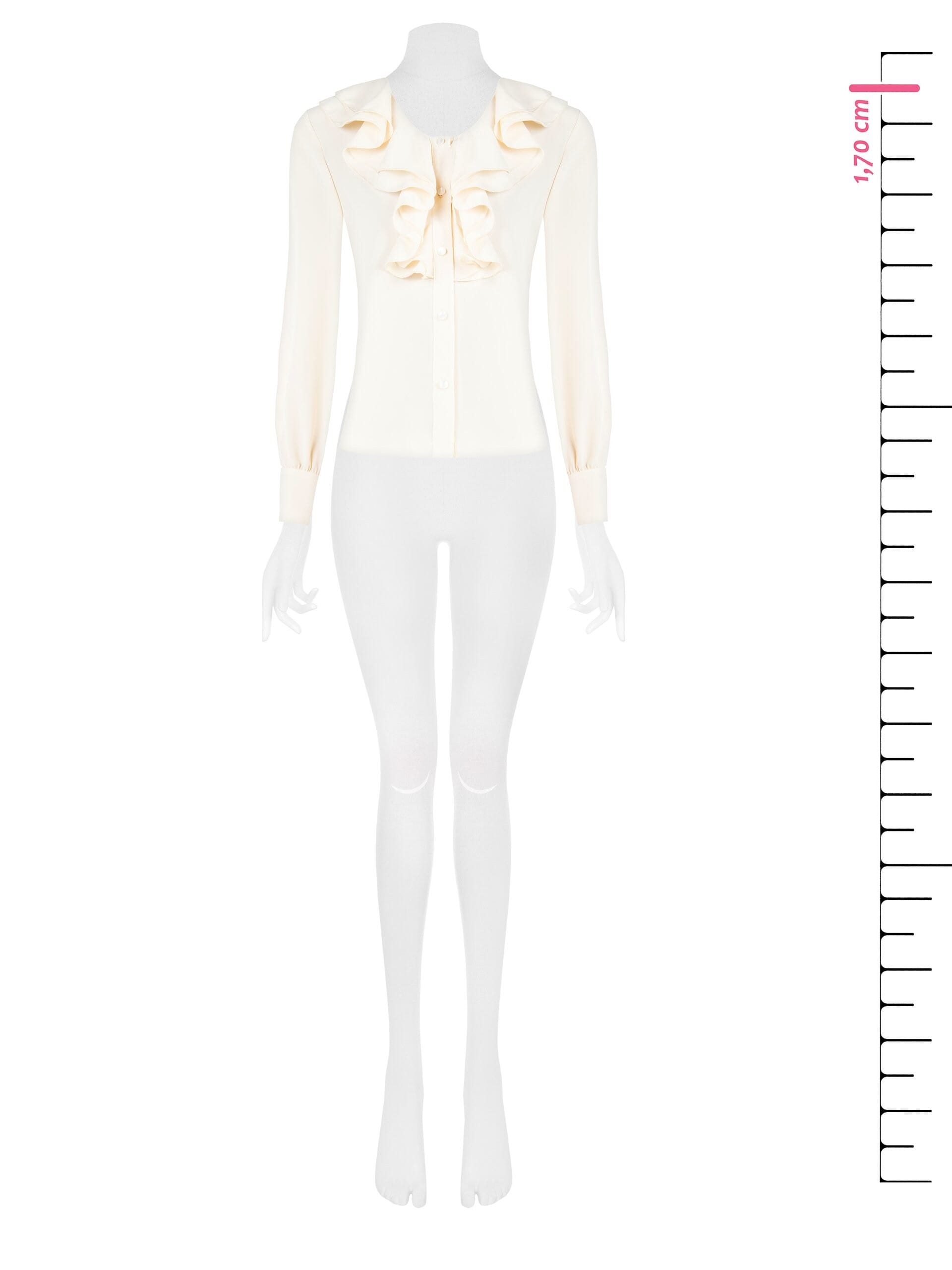 Camicia Sfiancata In Raso Con Maxi Volant Rinascimento