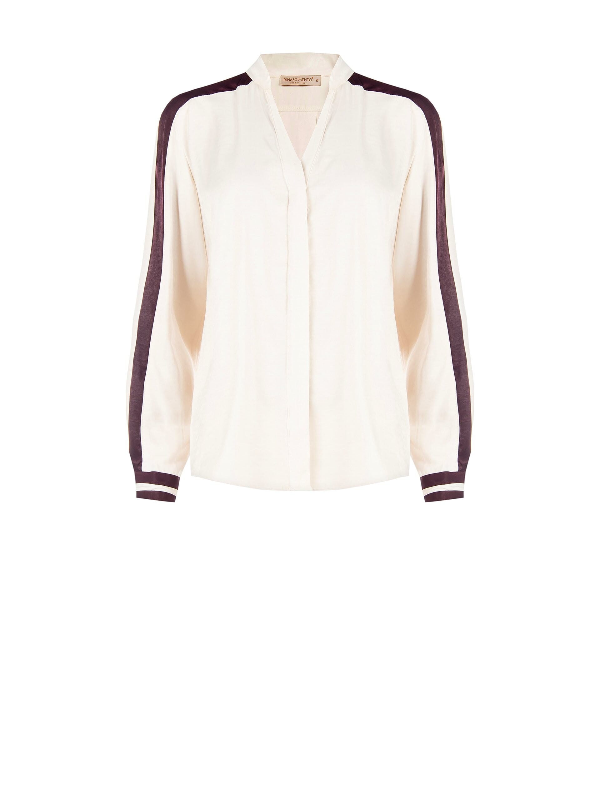 Camicia Fluida In Misto Viscosa Leggermente Stropicciata Con Scollo A V Rinascimento