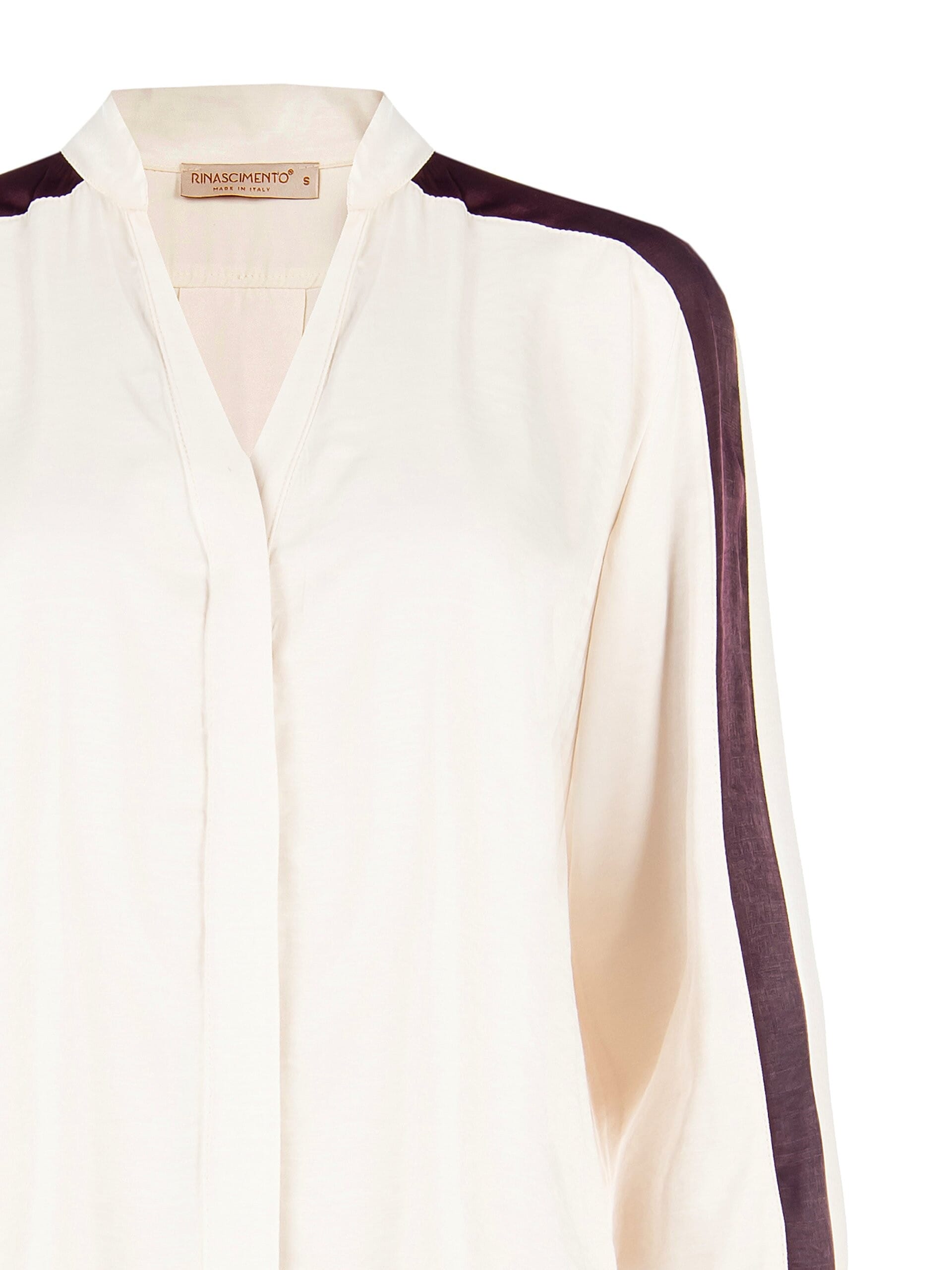 Camicia Fluida In Misto Viscosa Leggermente Stropicciata Con Scollo A V Rinascimento