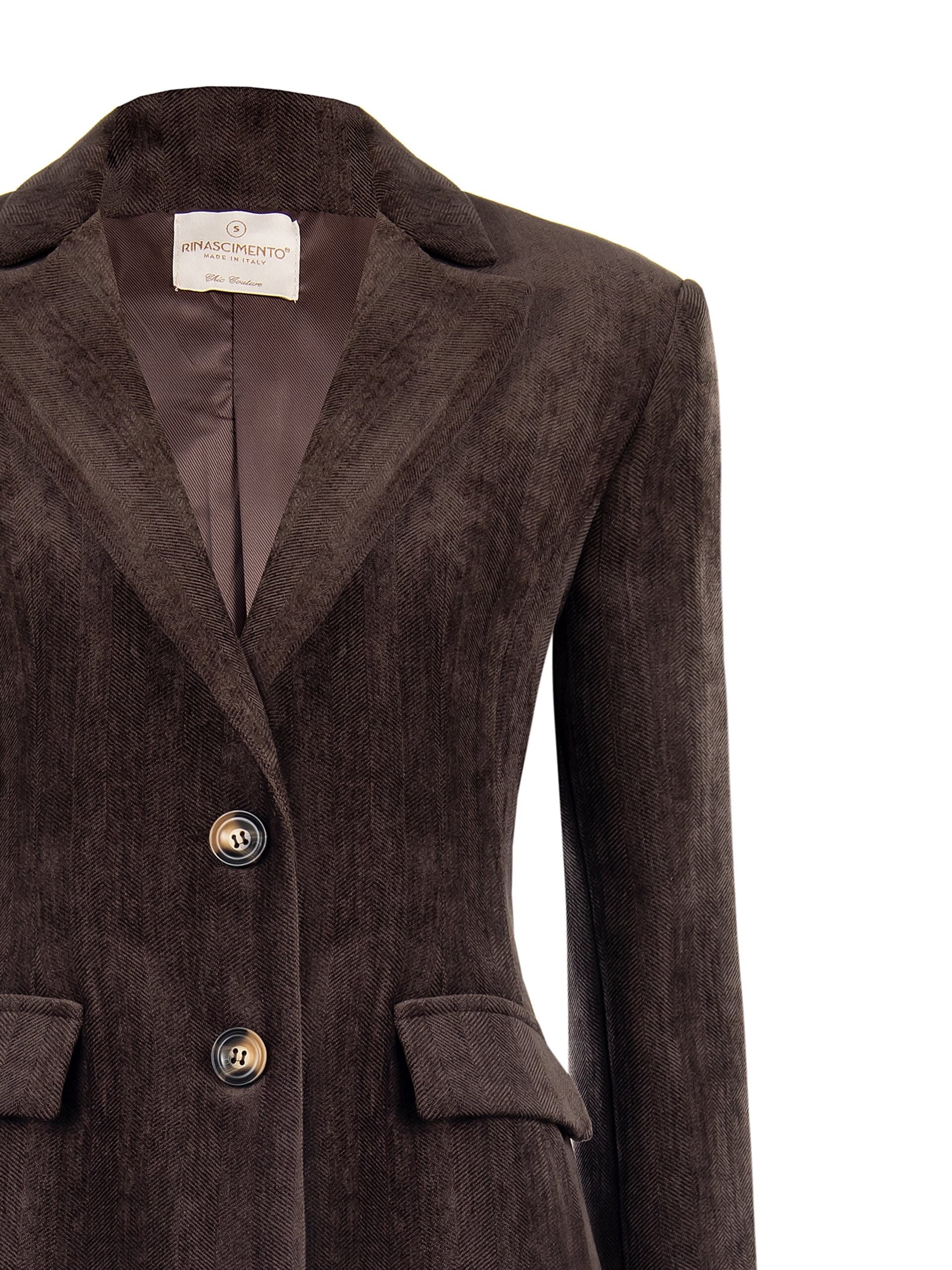 Rinascimento Herringbone Velvet Blazer Jacket