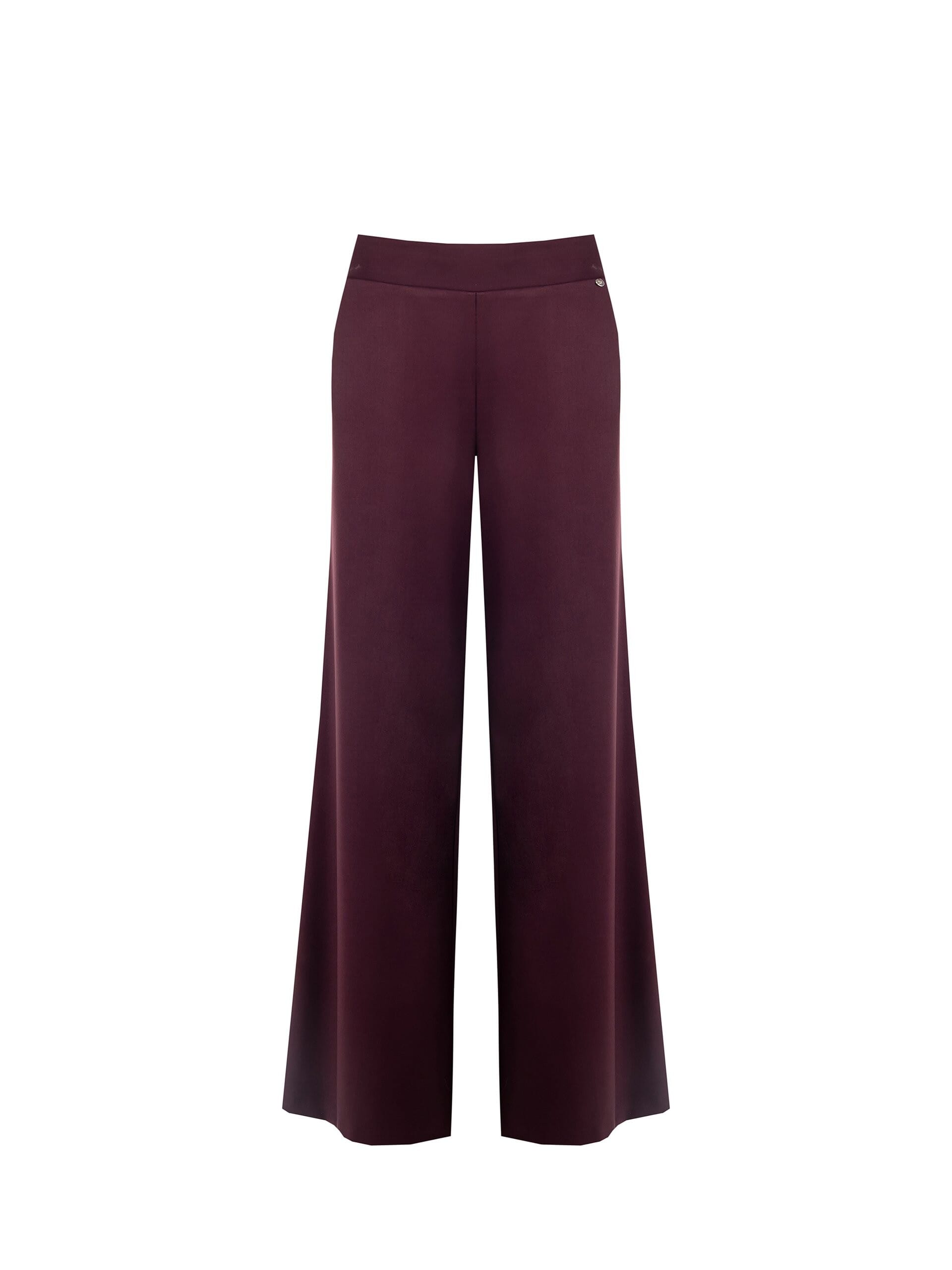 Pantaloni Palazzo In Tessuto Bi-Stretch Con Banda Laterale Ed Elastico Dietro Rinascimento