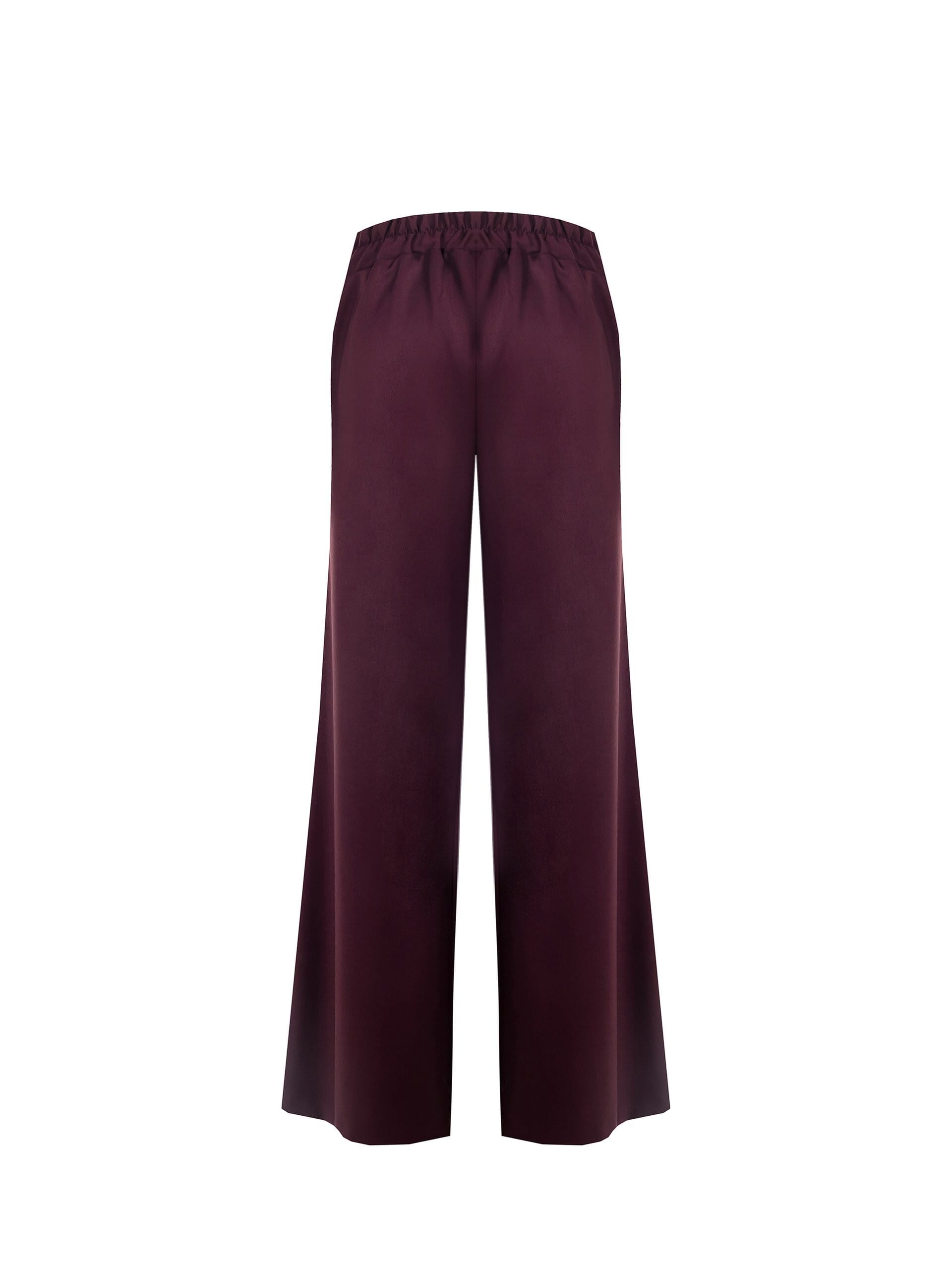 Pantaloni Palazzo In Tessuto Bi-Stretch Con Banda Laterale Ed Elastico Dietro Rinascimento