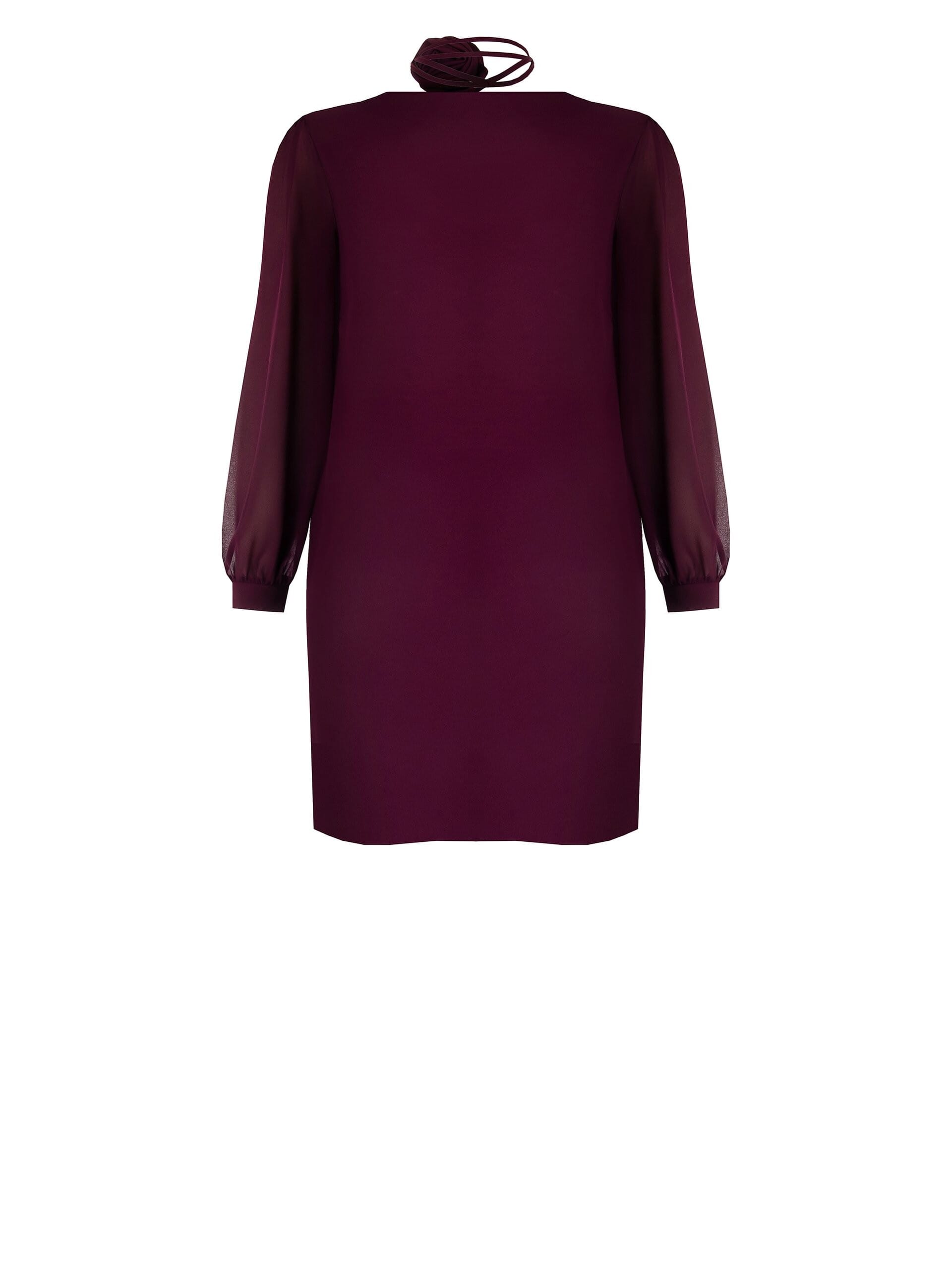 Abito Corto A Trapezio In Scuba Crepe Con Tasche E Cintura A Rosa Staccabile Rinascimento Curvy