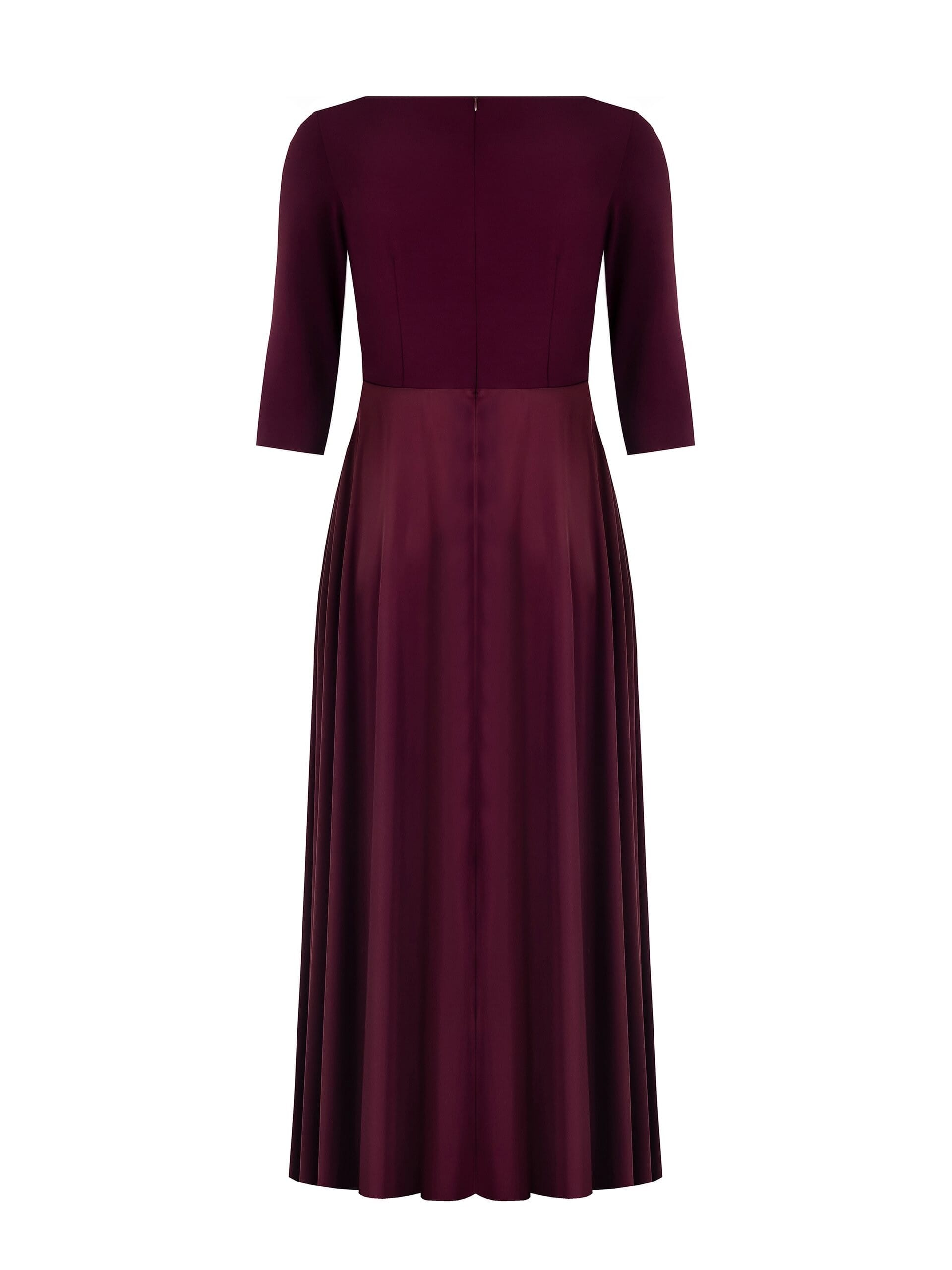 Abito Curvy Lungo A Ruota In Raso Con Top In Scuba Crepe E Gioiello Logo Rinascimento Curvy