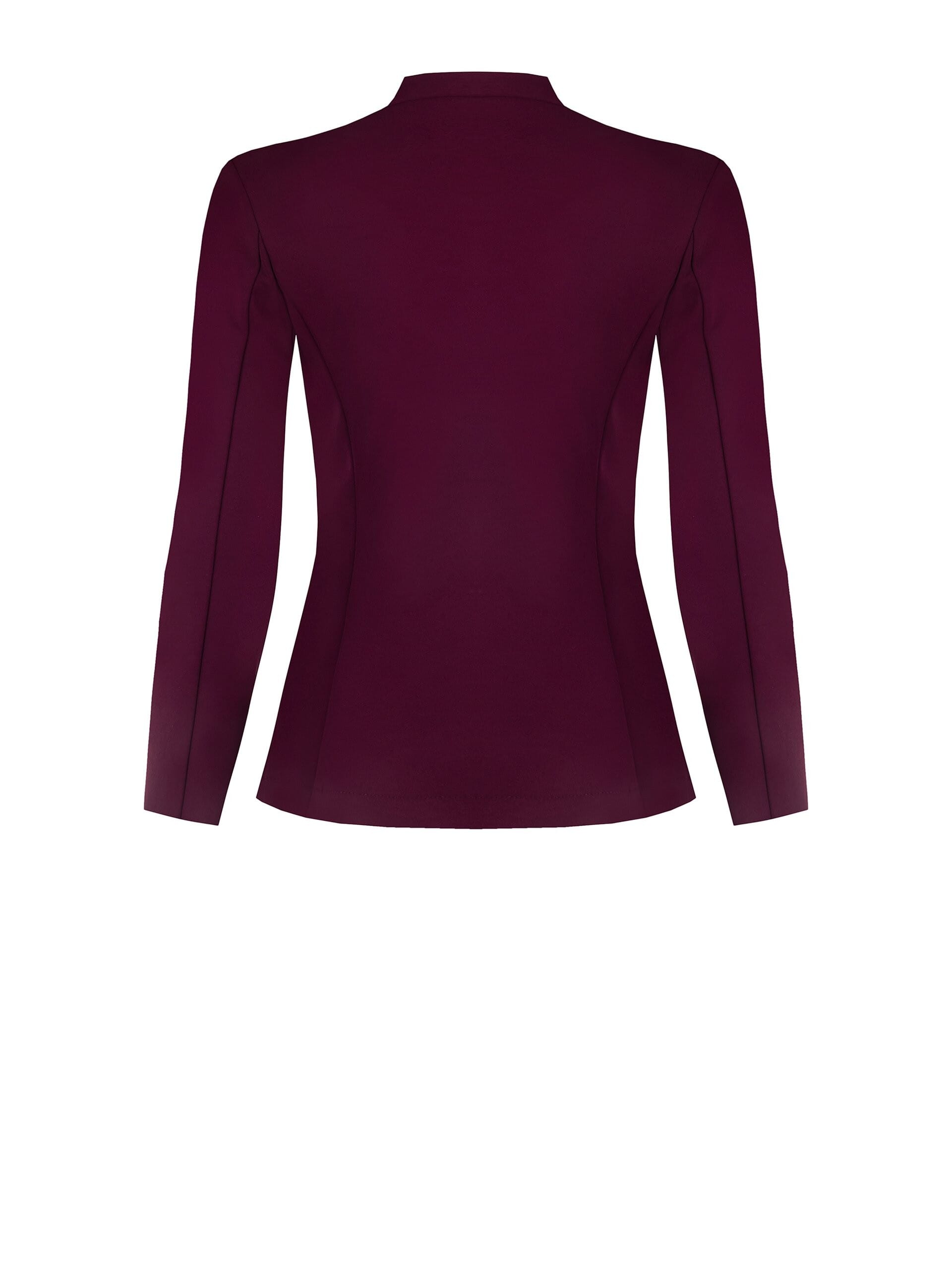 Curvy Blazer Jacket In Scuba Crepe With Satin Waist Insert And Jewel Logo Rinascimento Curvy