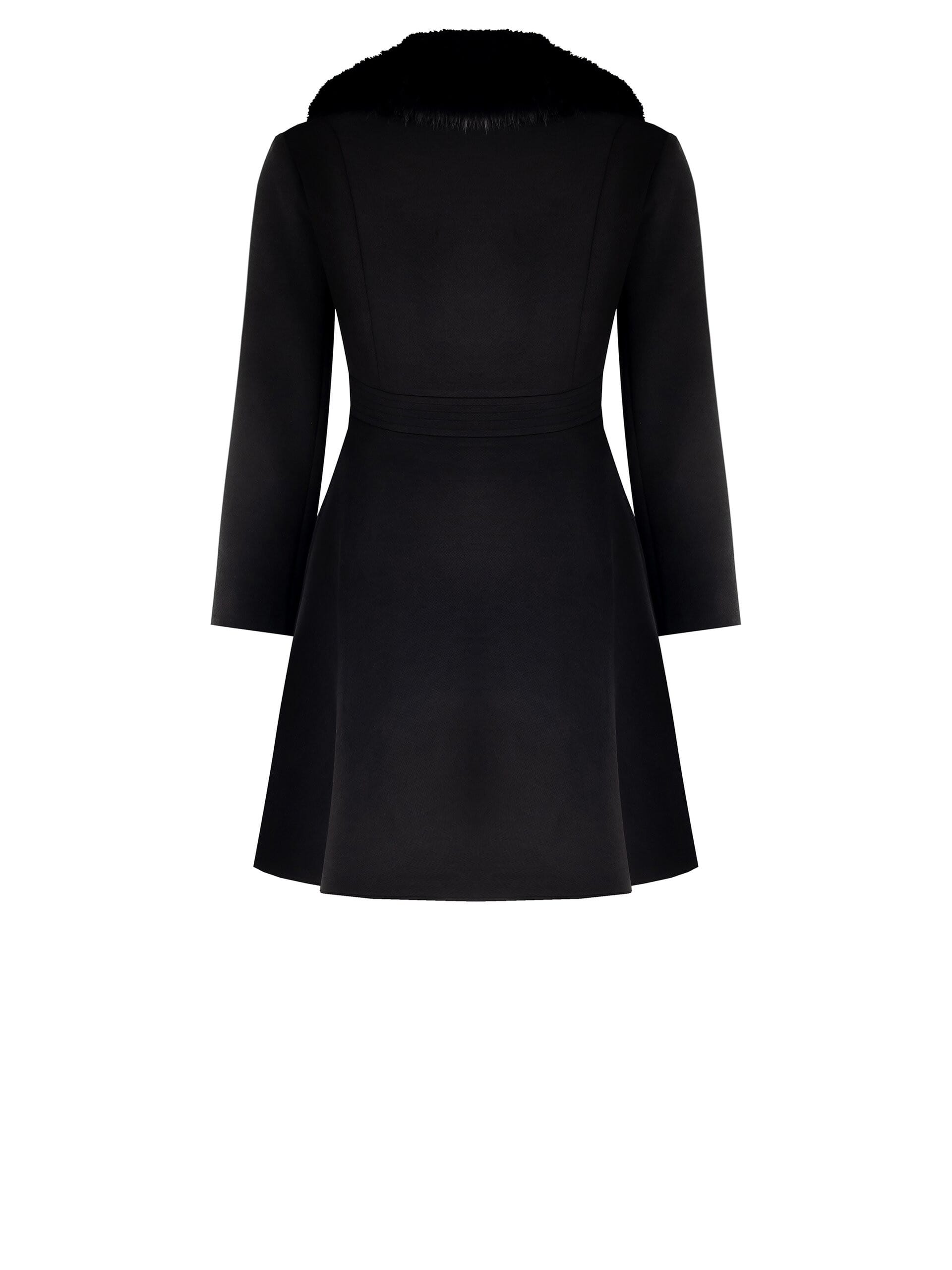 Cappotto Curvy Medio A Ruota In Velour Con Tasche Laterali E Pelliccia Sintetica Removibile Rinascimento Curvy