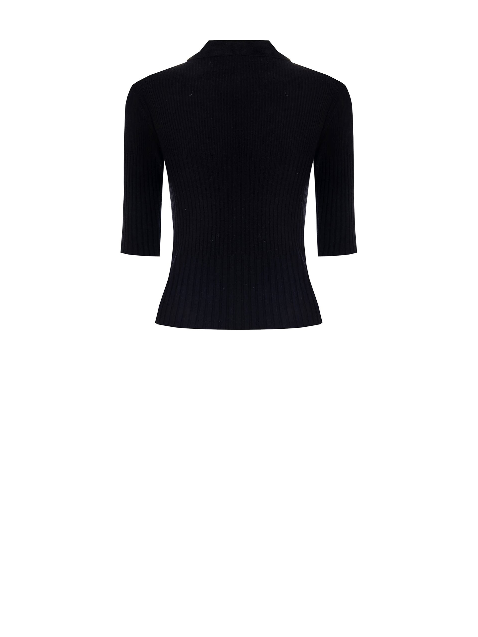 Rinascimento 3/4 Sleeve Ribbed Polo Sweater