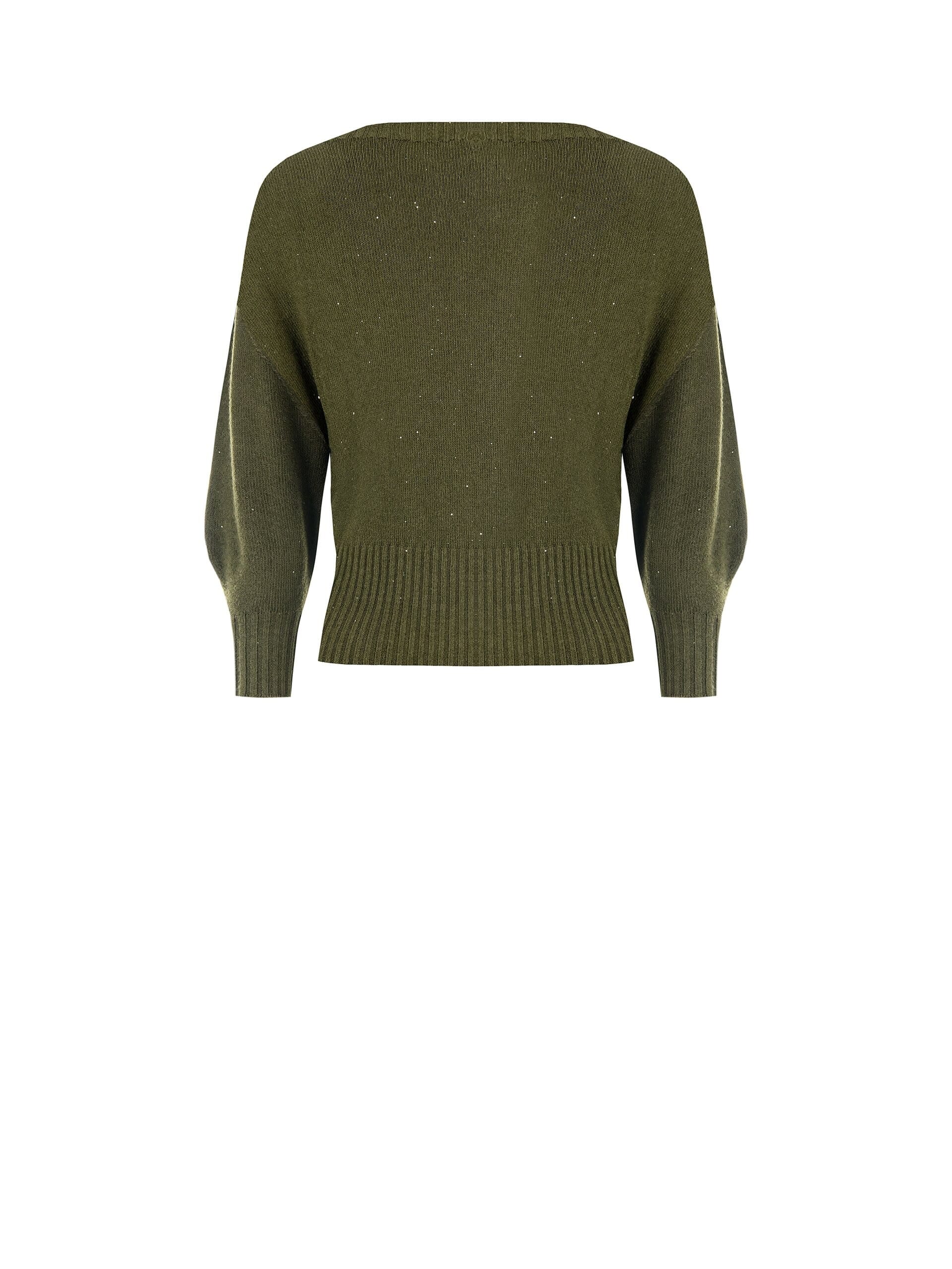 Pull avec micro paillettes et manches 3/4 Rinascimento