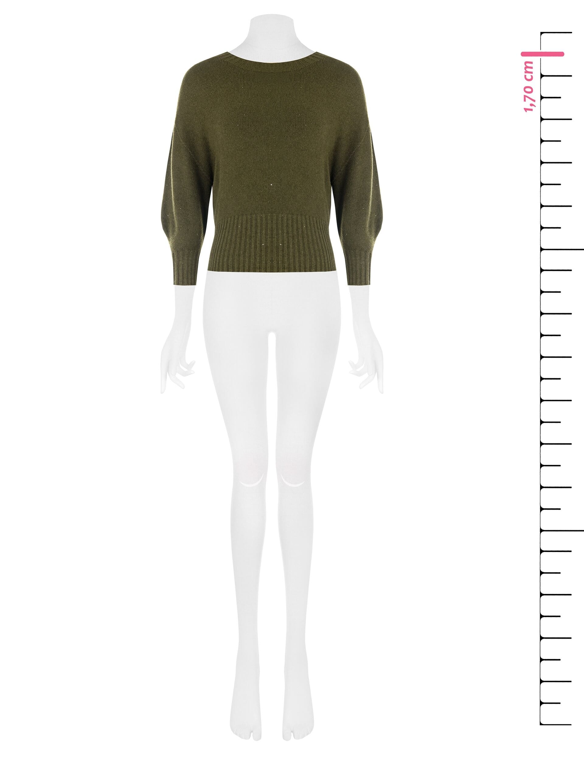 Pull avec micro paillettes et manches 3/4 Rinascimento