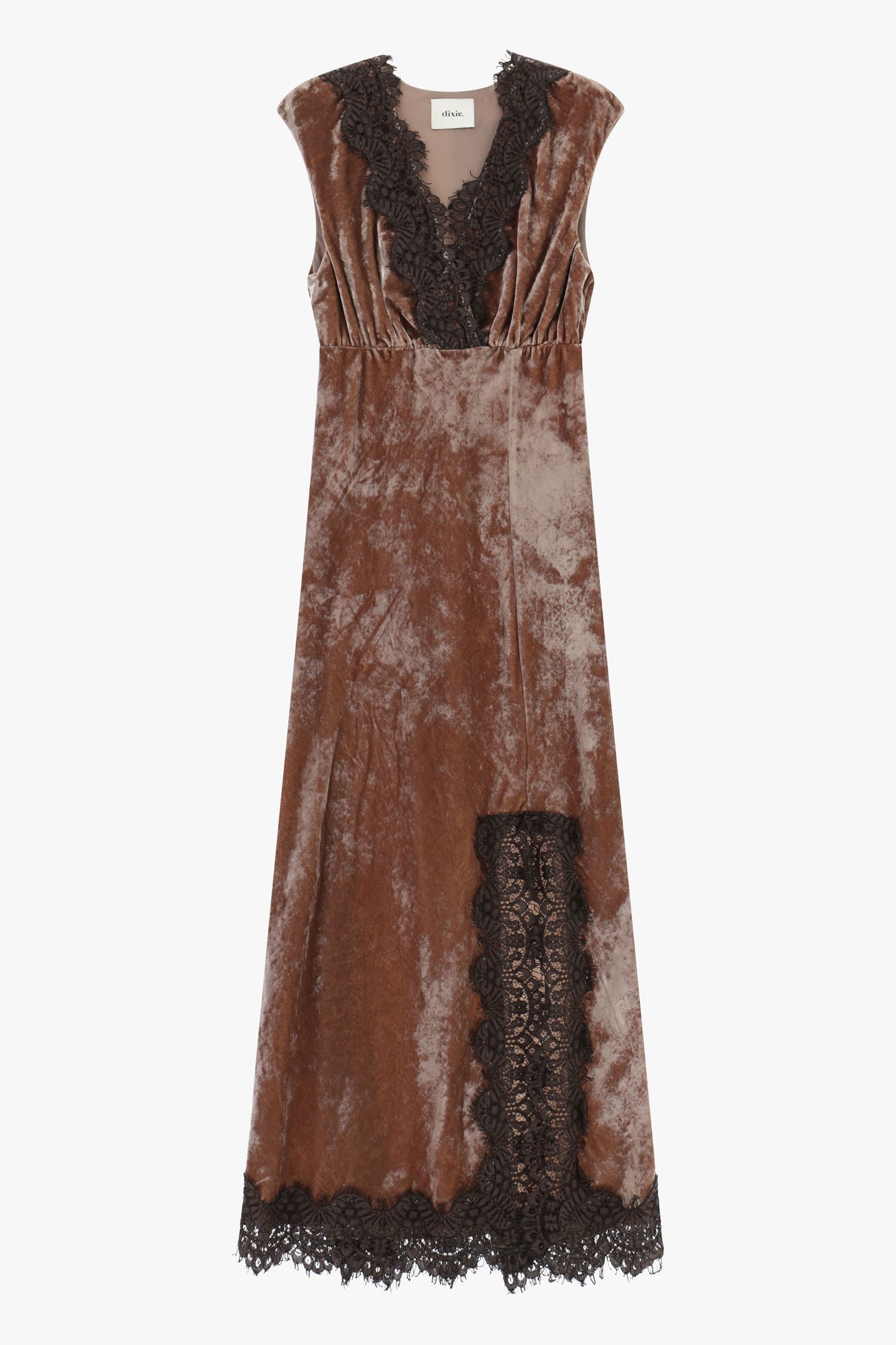 Abito Lungo Senza Maniche Con Inserti In Pizzo Dixie