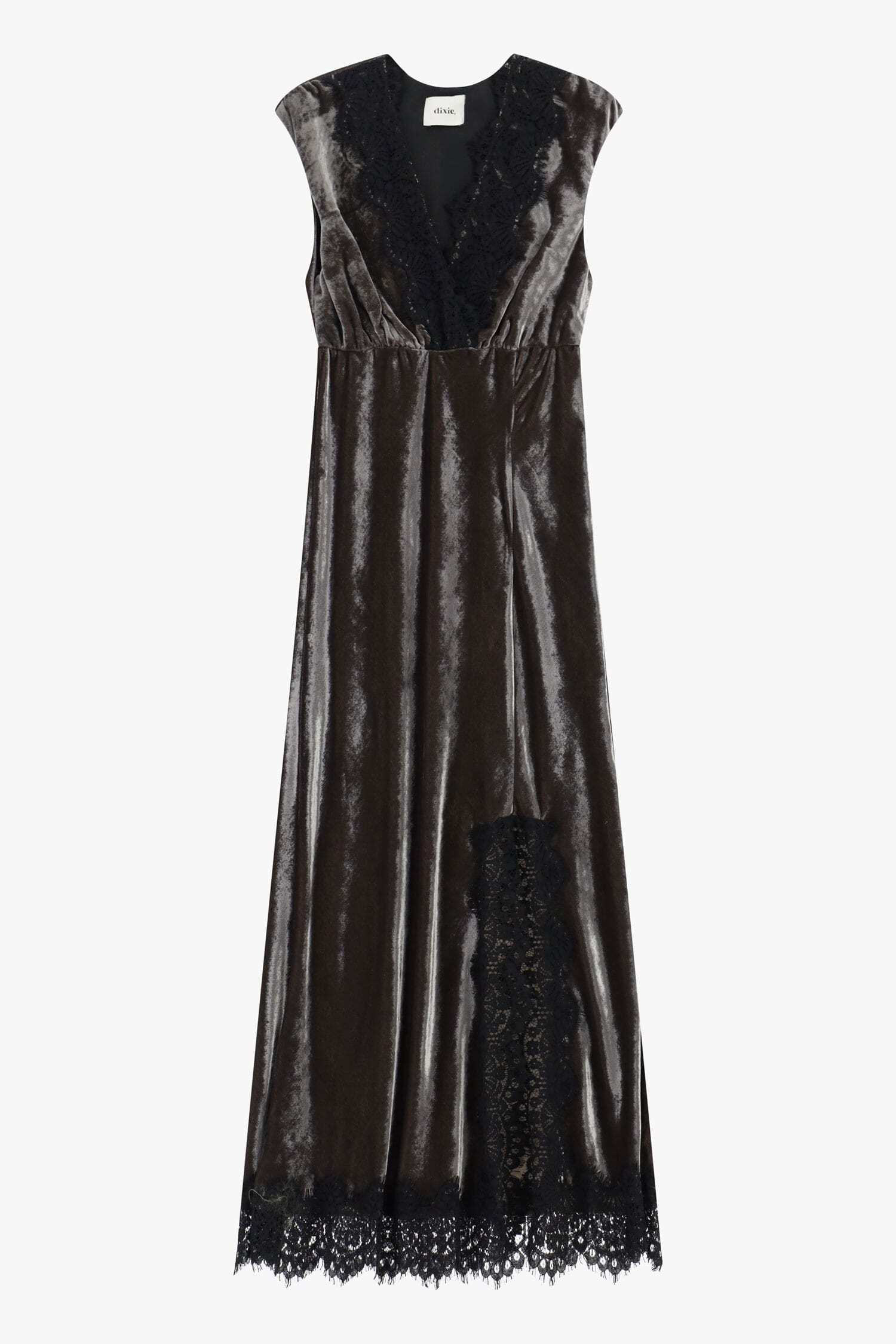 Abito Lungo Senza Maniche Con Inserti In Pizzo Dixie