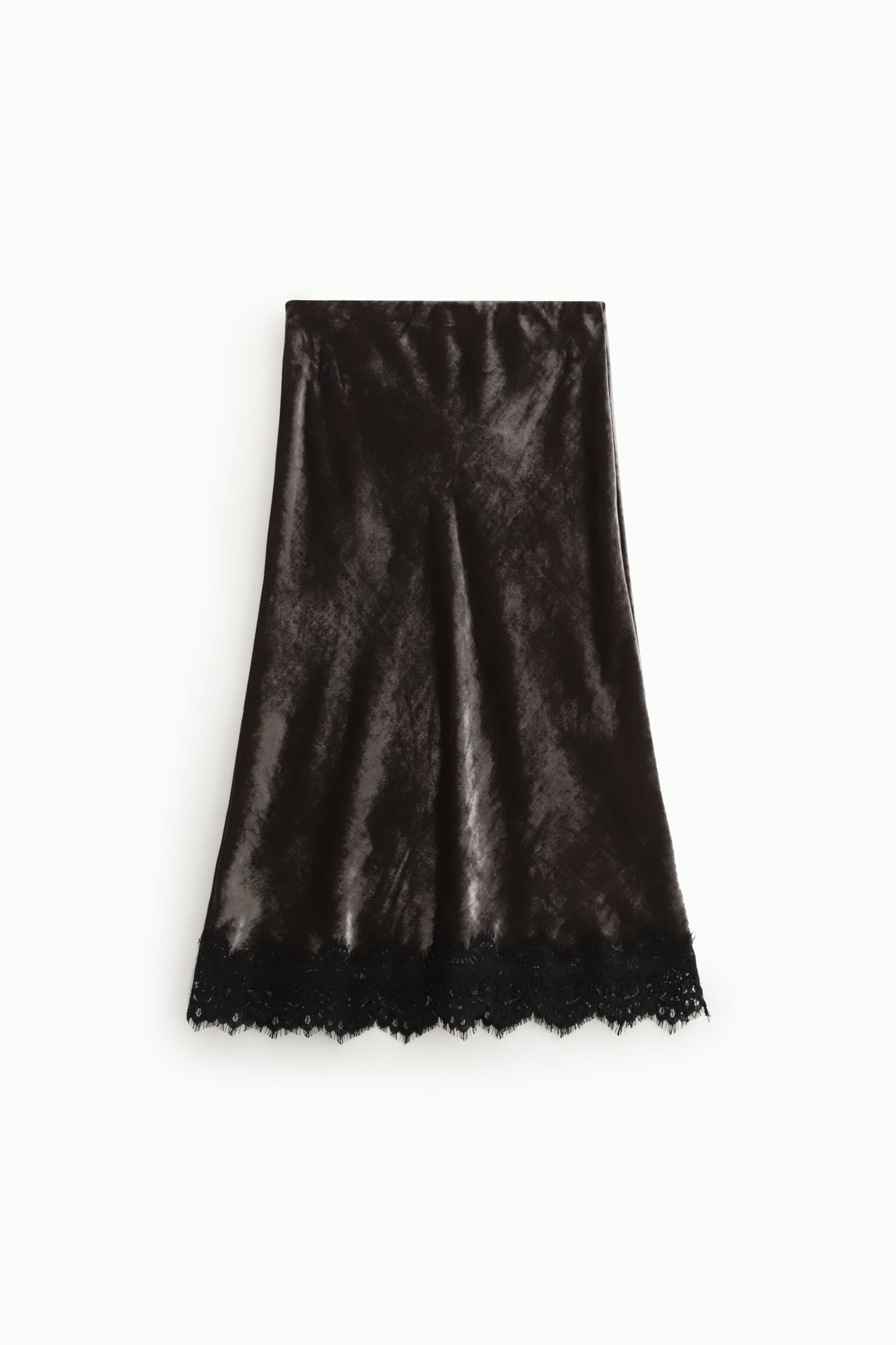 Gonna Midi Effetto Velluto Con Bordo Pizzo Dixie