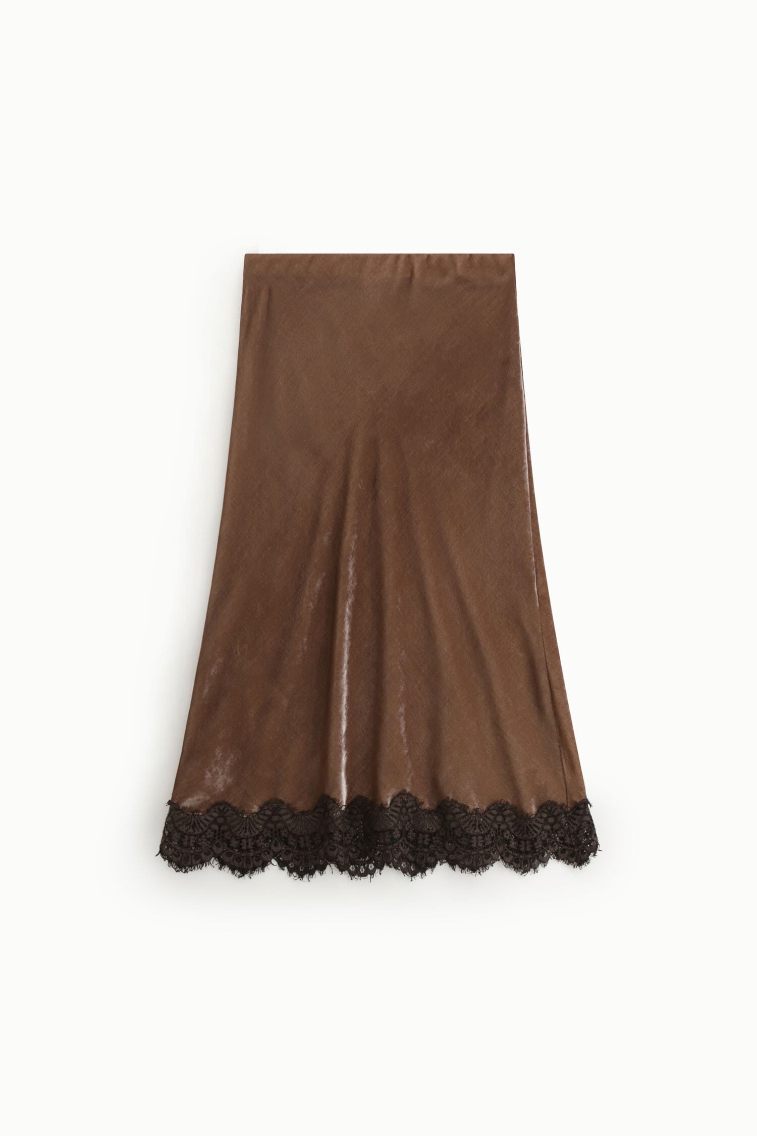 Gonna Midi Effetto Velluto Con Bordo Pizzo Dixie