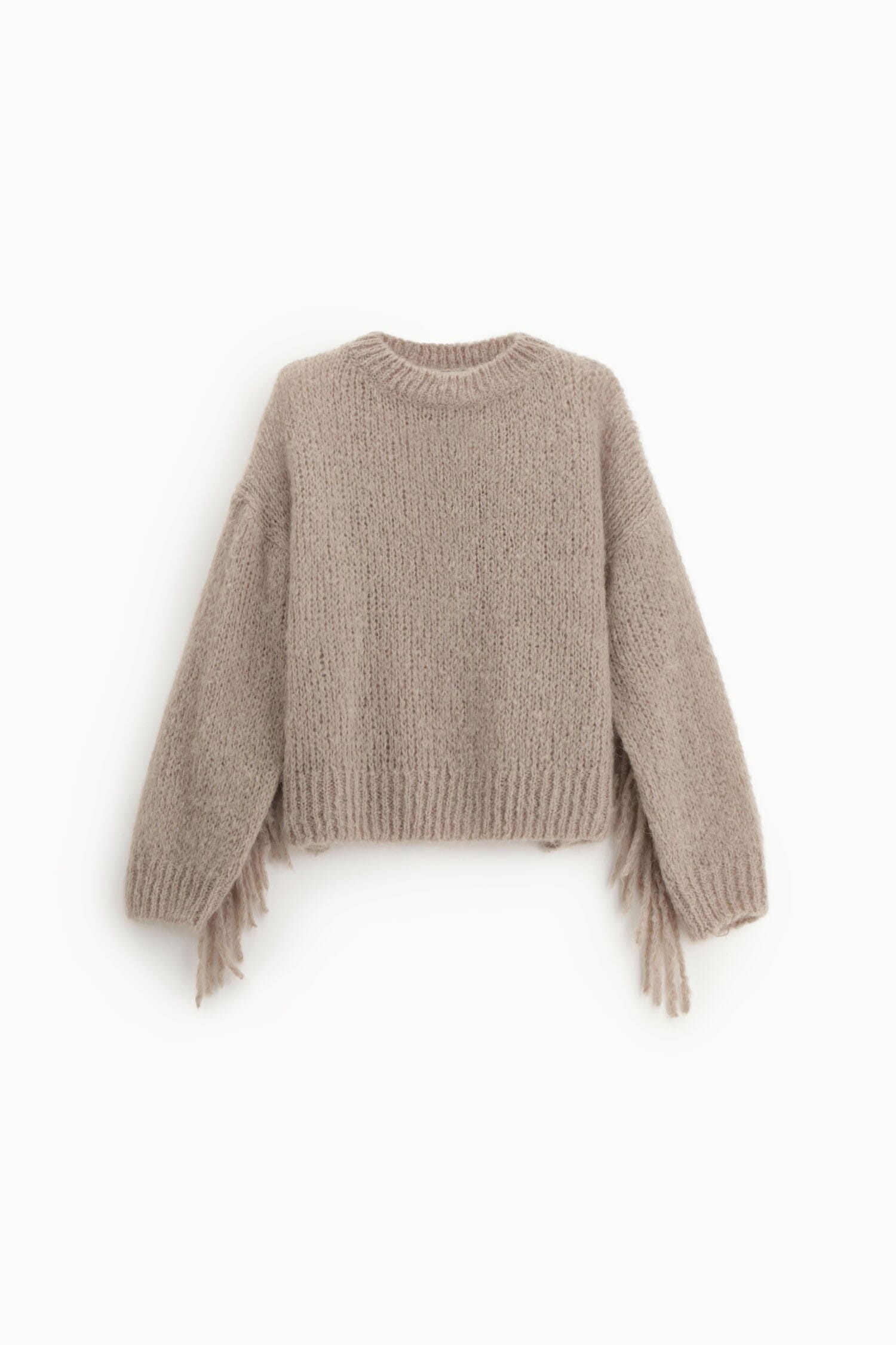 Pull court à manches longues et franges latérales Dixie