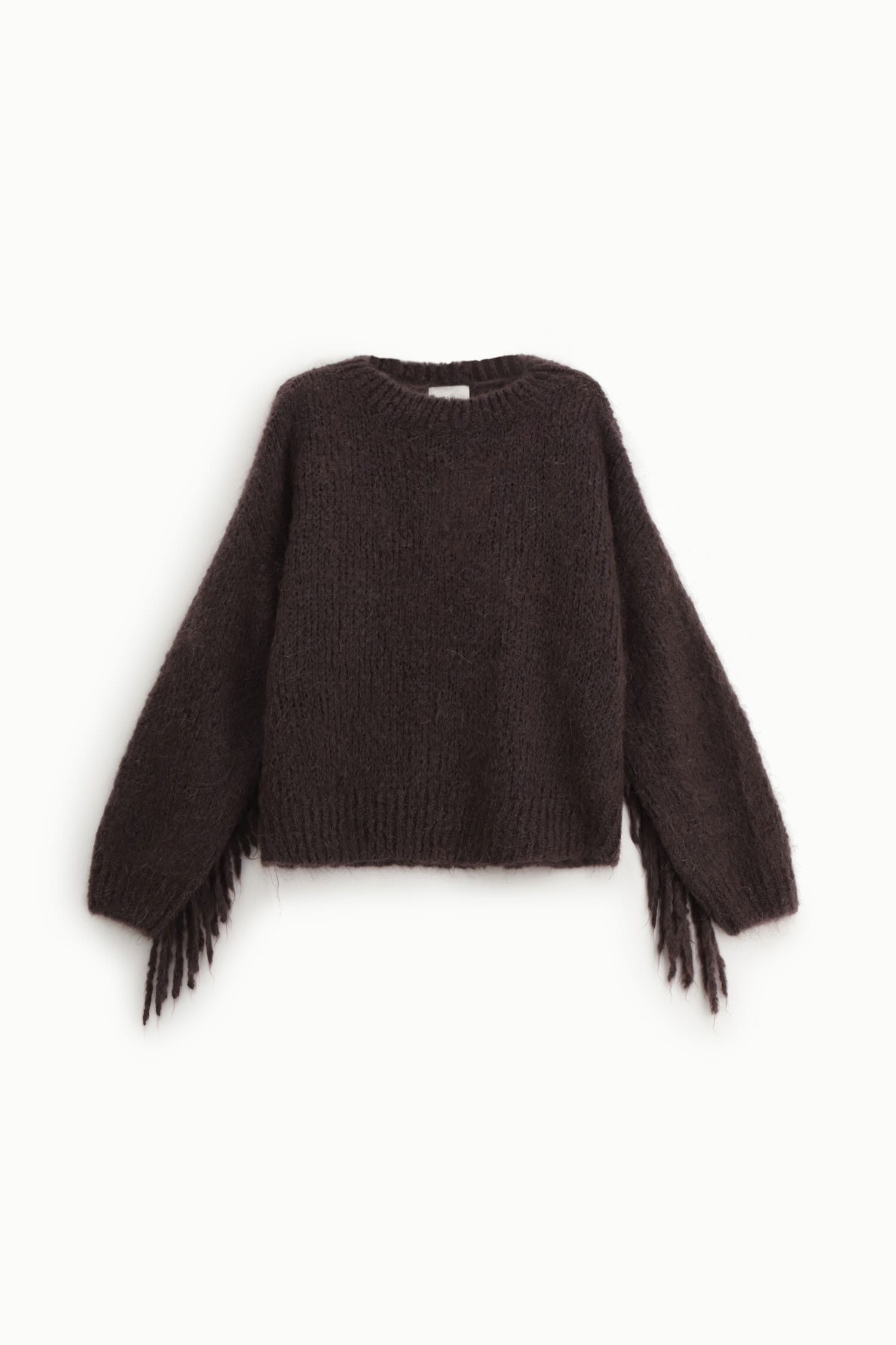 Pull court à manches longues et franges latérales Dixie