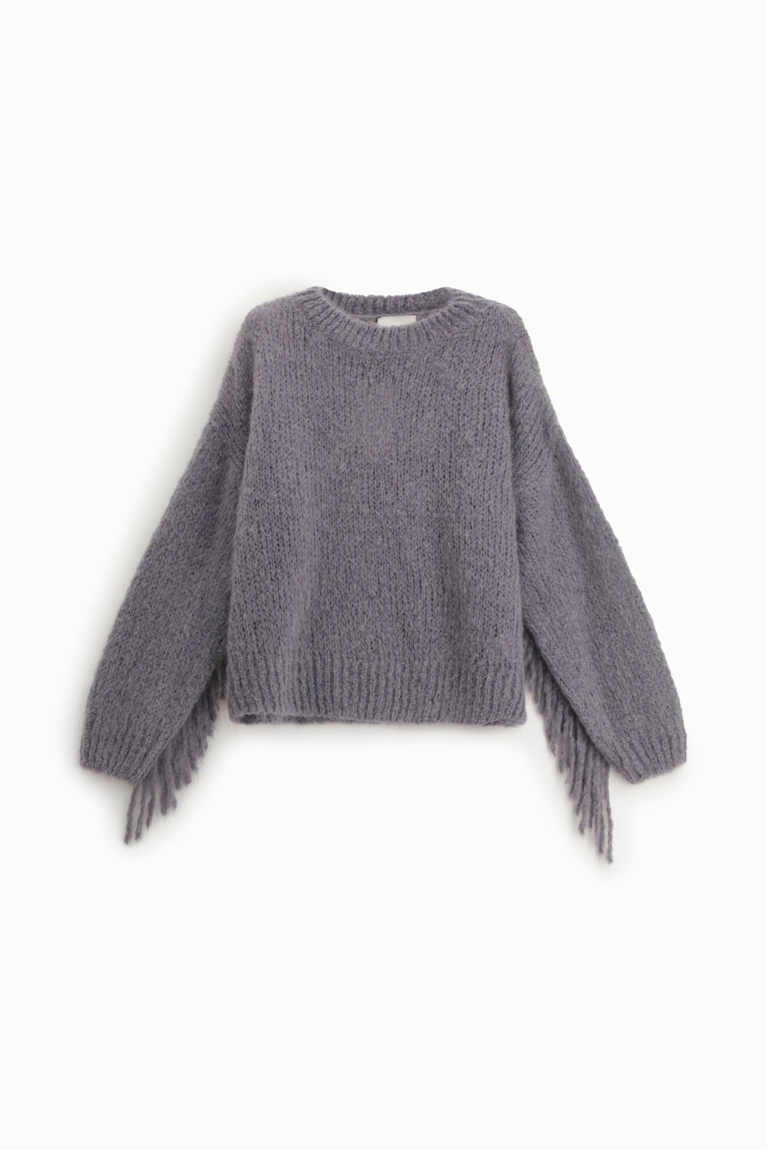 Pull court à manches longues et franges latérales Dixie