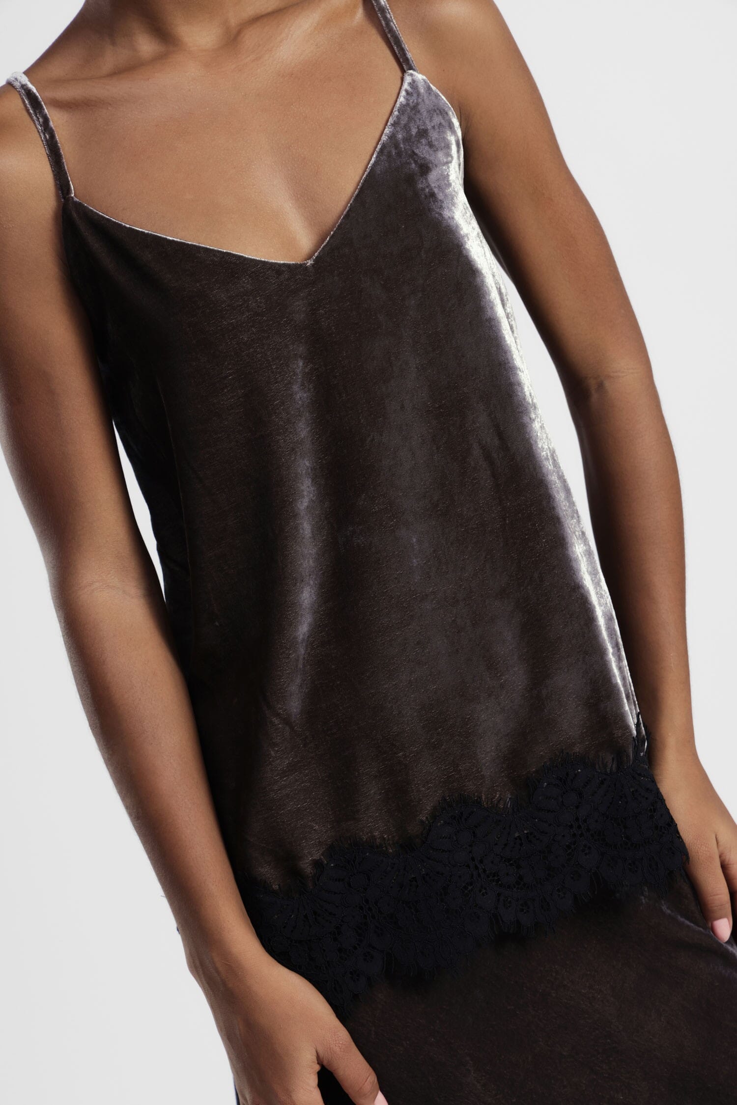 Top Spalline Sottili Rifinitura In Pizzo Dixie