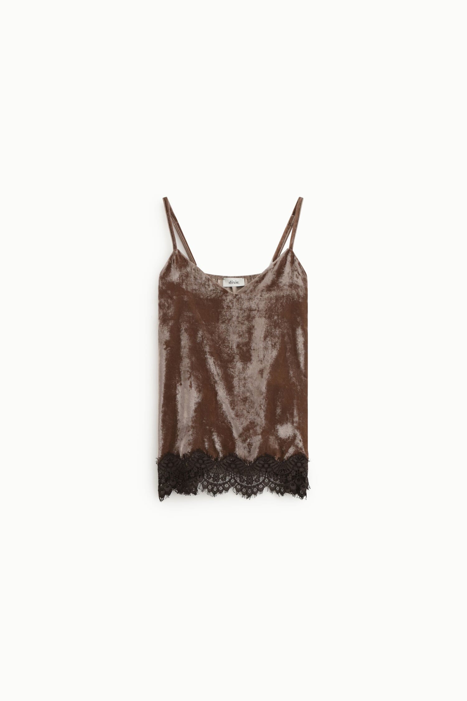 Top Spalline Sottili Rifinitura In Pizzo Dixie