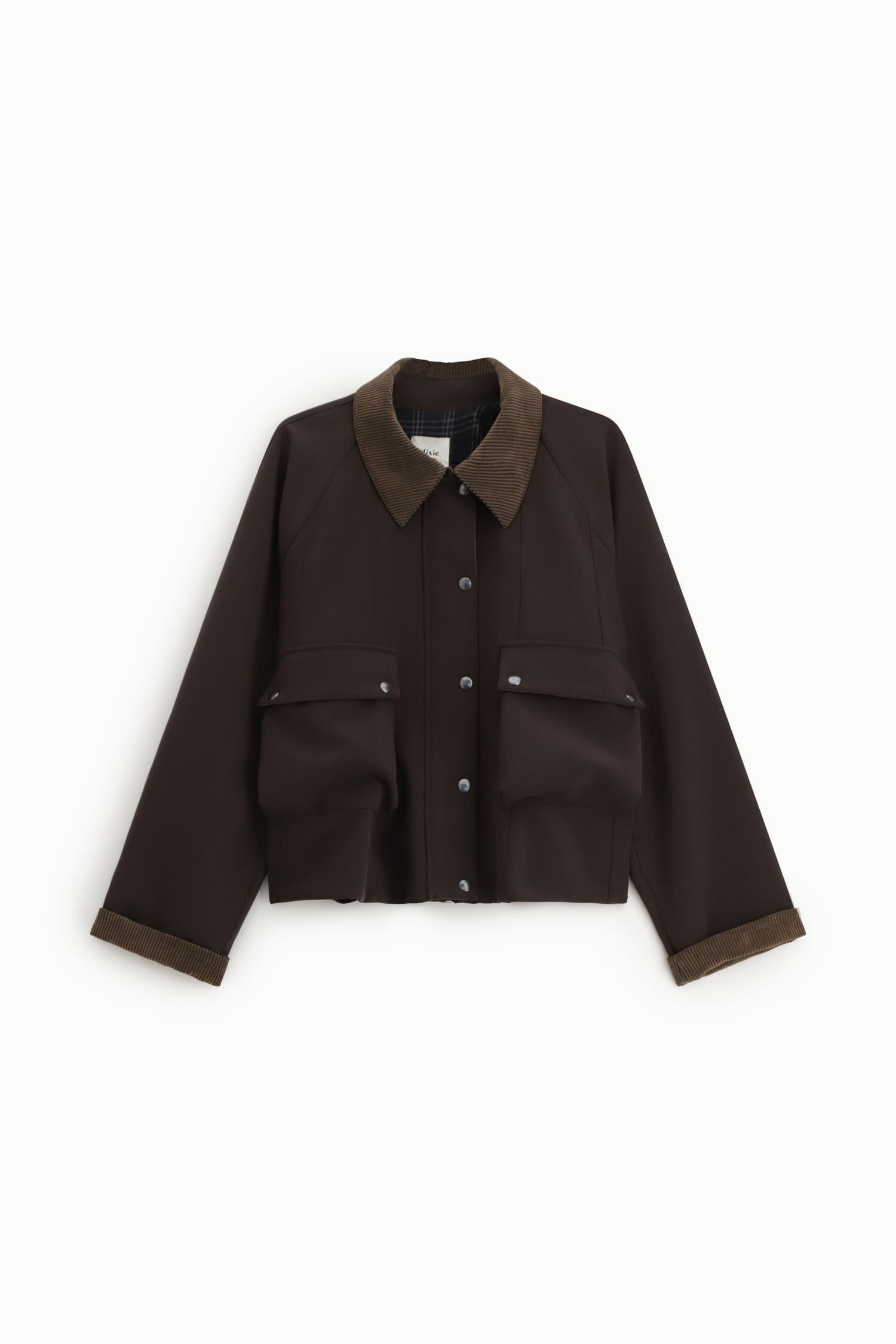 Short Coat With Patch Pockets And Ribbed Collar Dixie