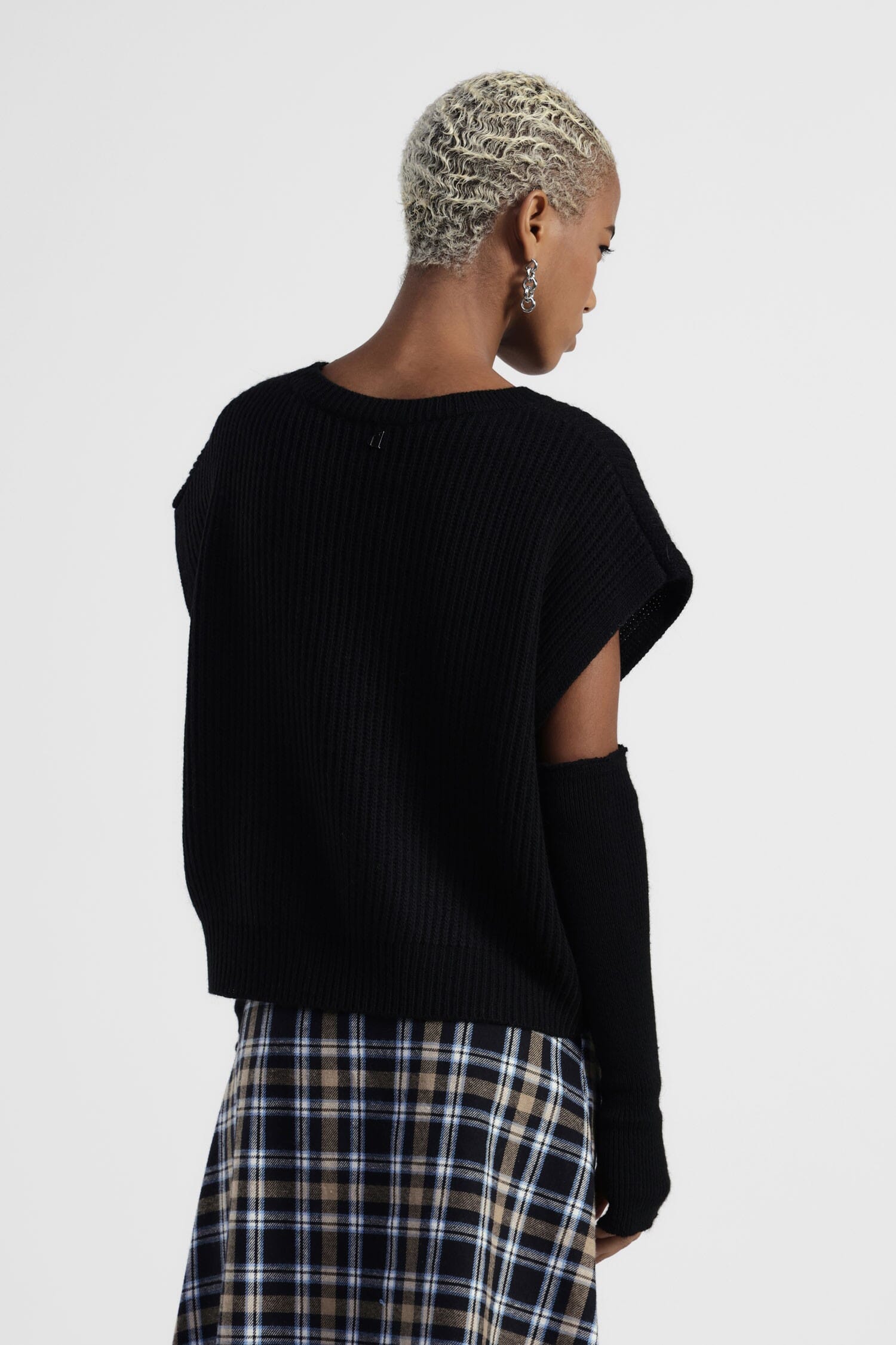 Crew Neck Sweater With Cut-Out Sleeves Dixie