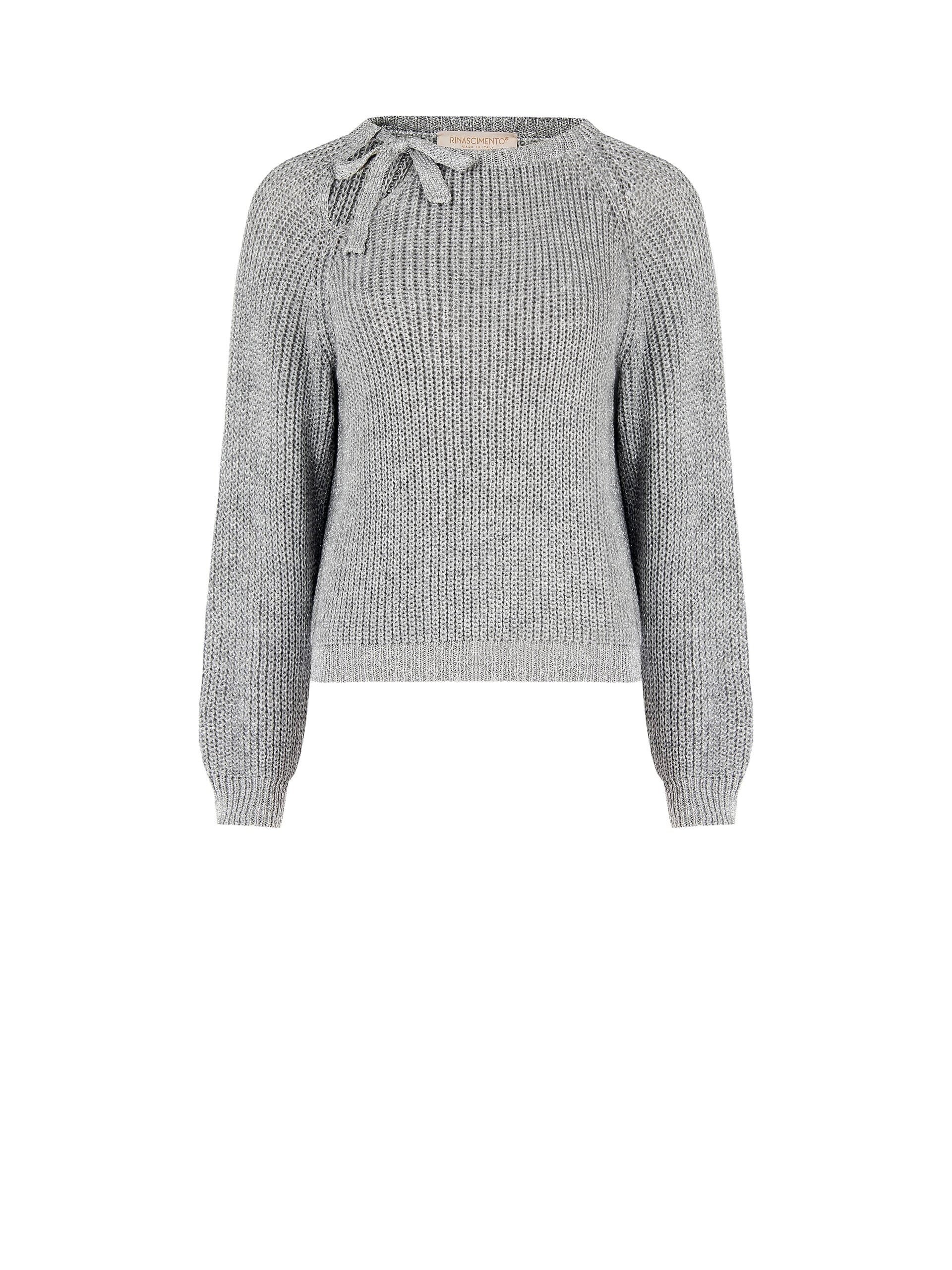 Pull court tressé avec Lurex et découpes Rinascimento Vestiti