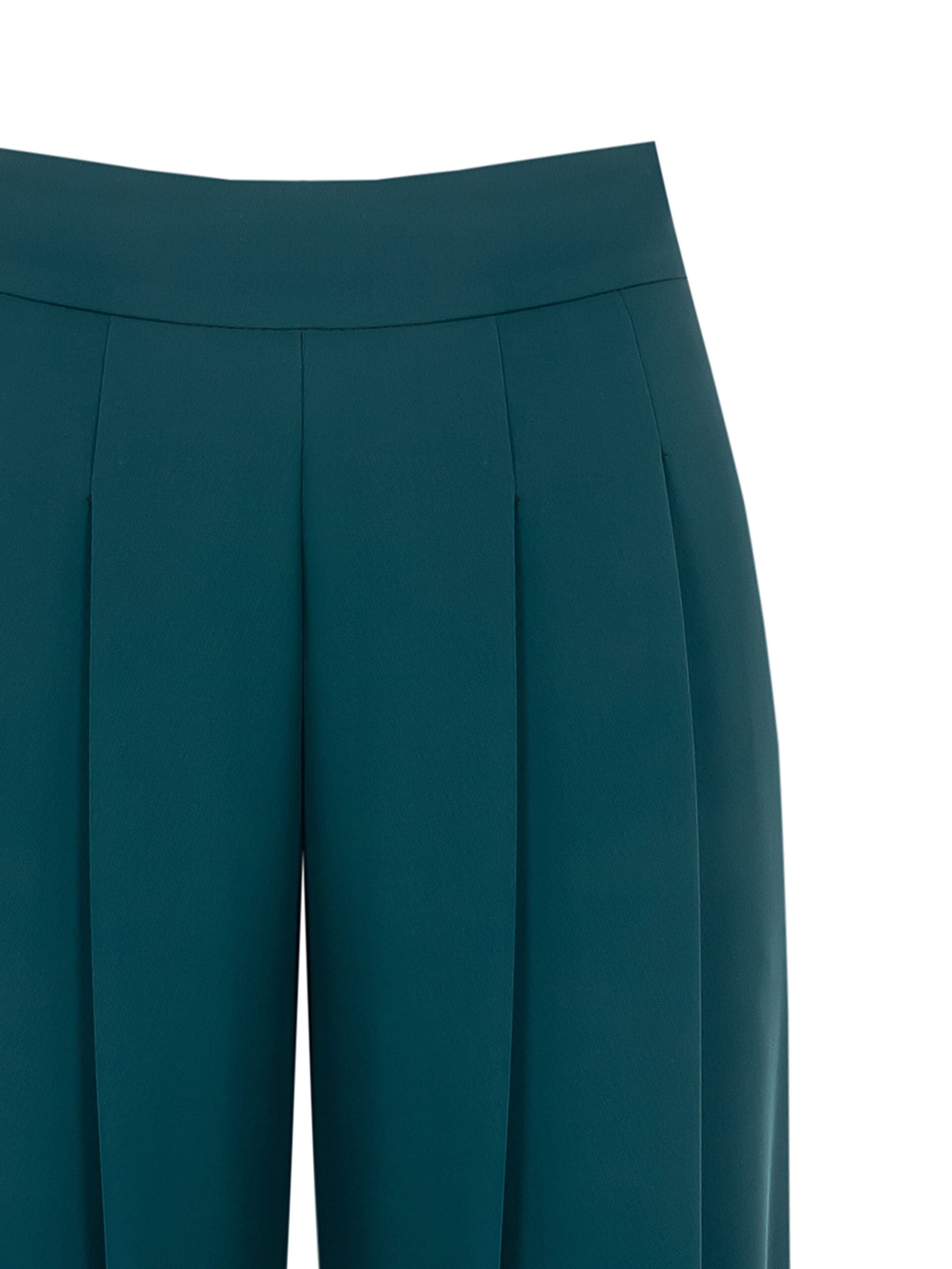 Pantaloni Palazzo In Tessuto Fluido Crepe Con Doppia Pinces Rinascimento