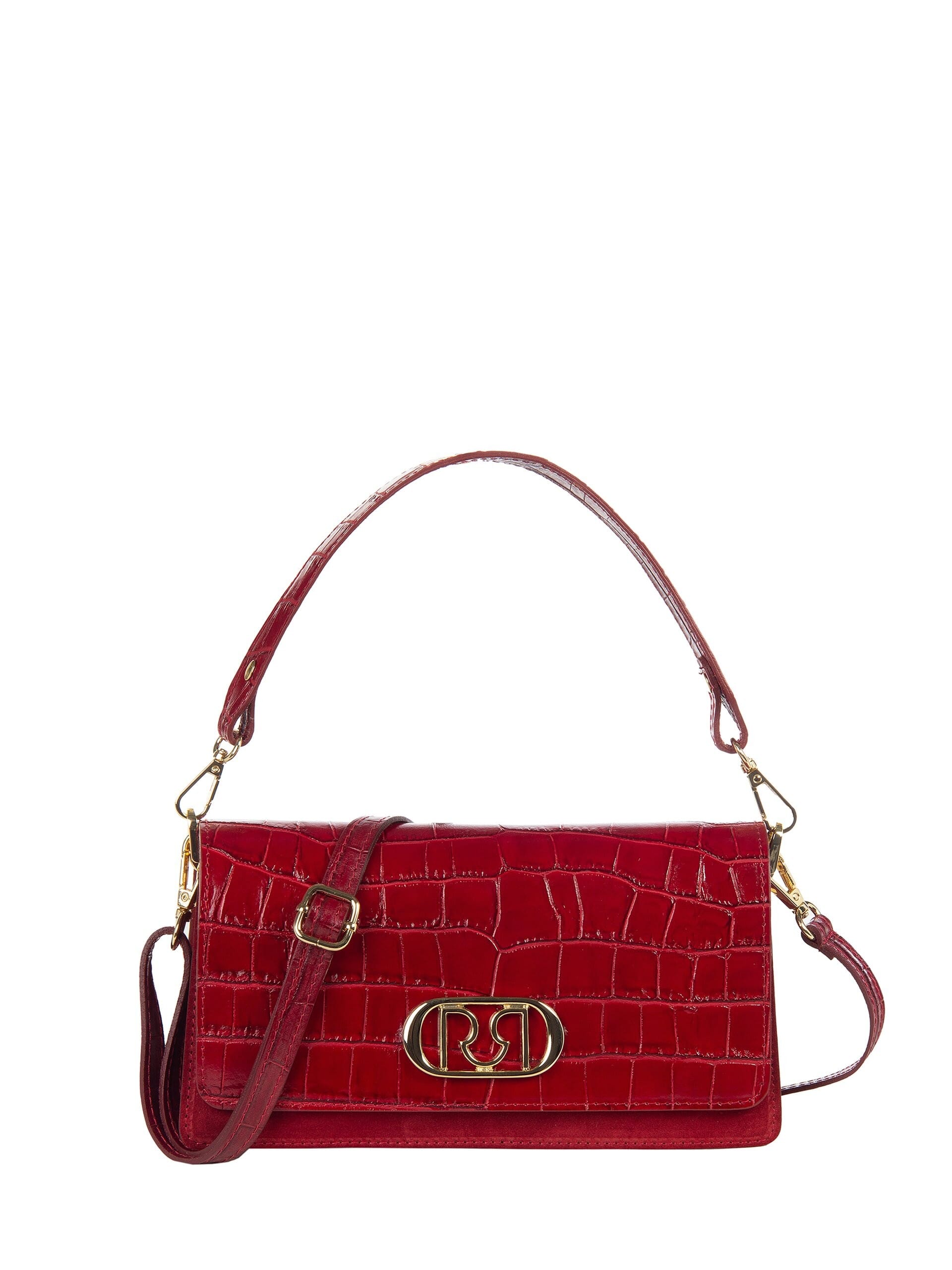 Genuine Martellised Leather and Suede Hand Bag with 2 Interchangeable Straps Rinascimento