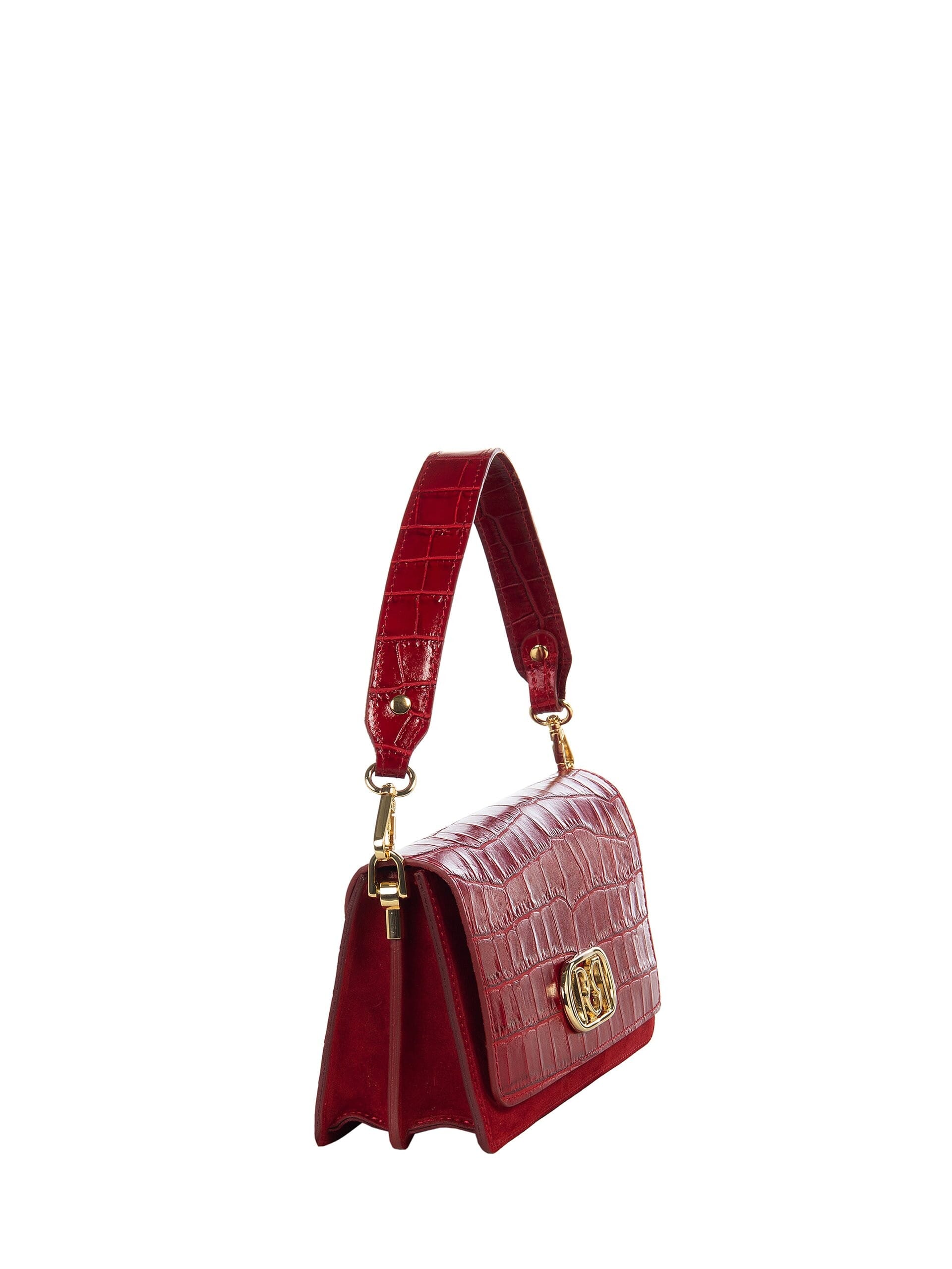 Genuine Martellised Leather and Suede Hand Bag with 2 Interchangeable Straps Rinascimento