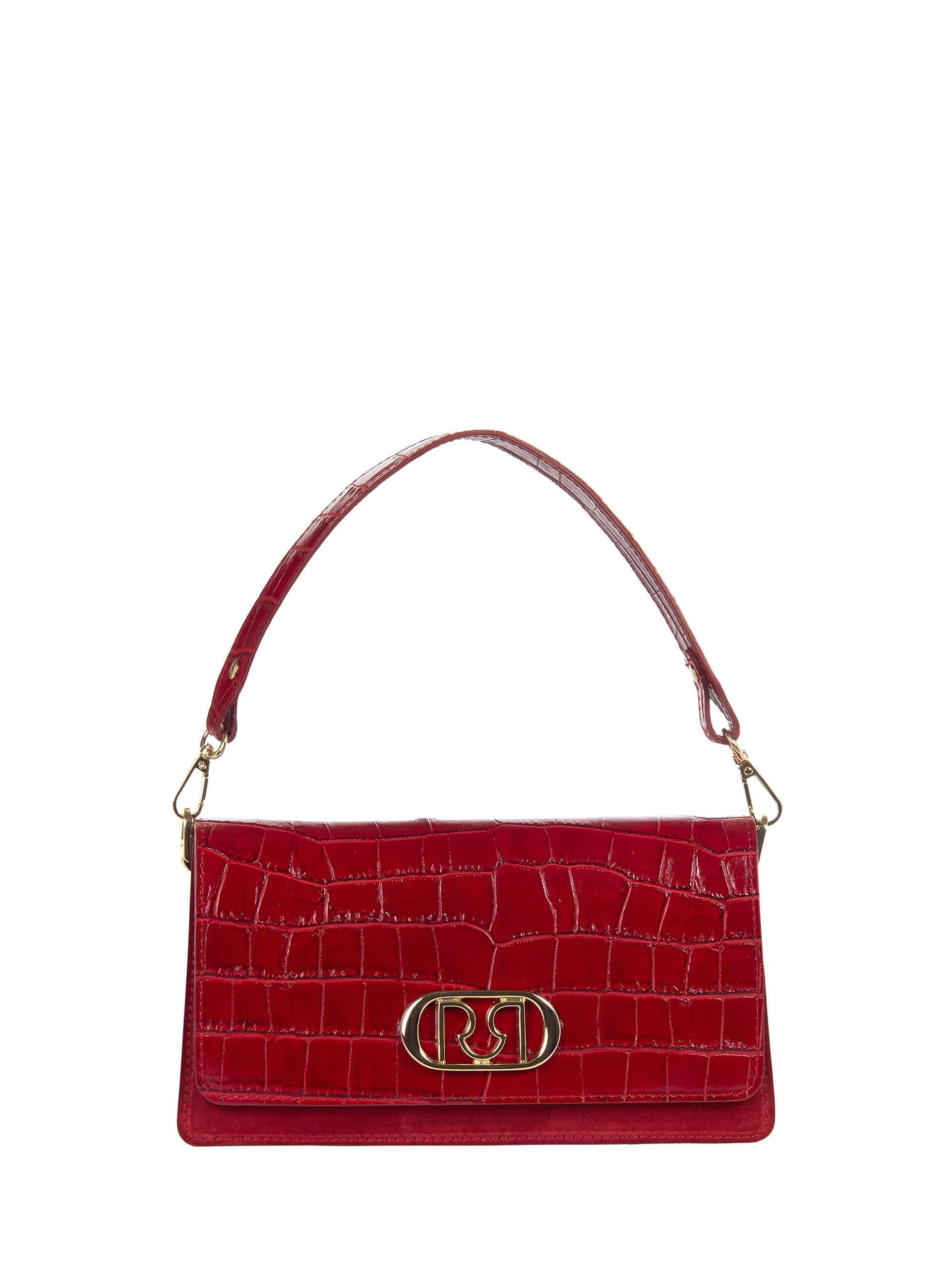 Genuine Martellised Leather and Suede Hand Bag with 2 Interchangeable Straps Rinascimento