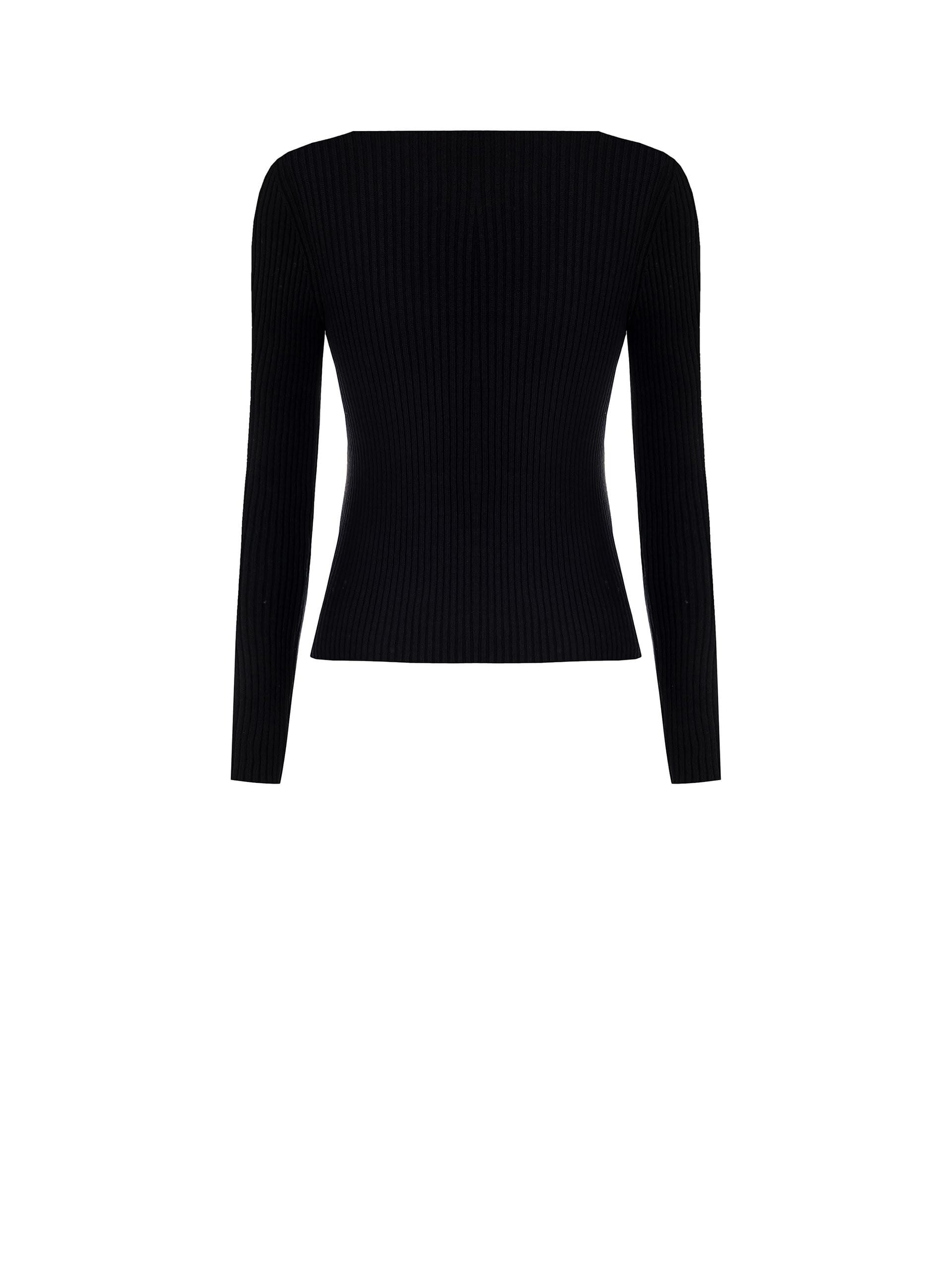 Maglione Aderente A Coste Con Scollo A V Ad Incrocio Rinascimento