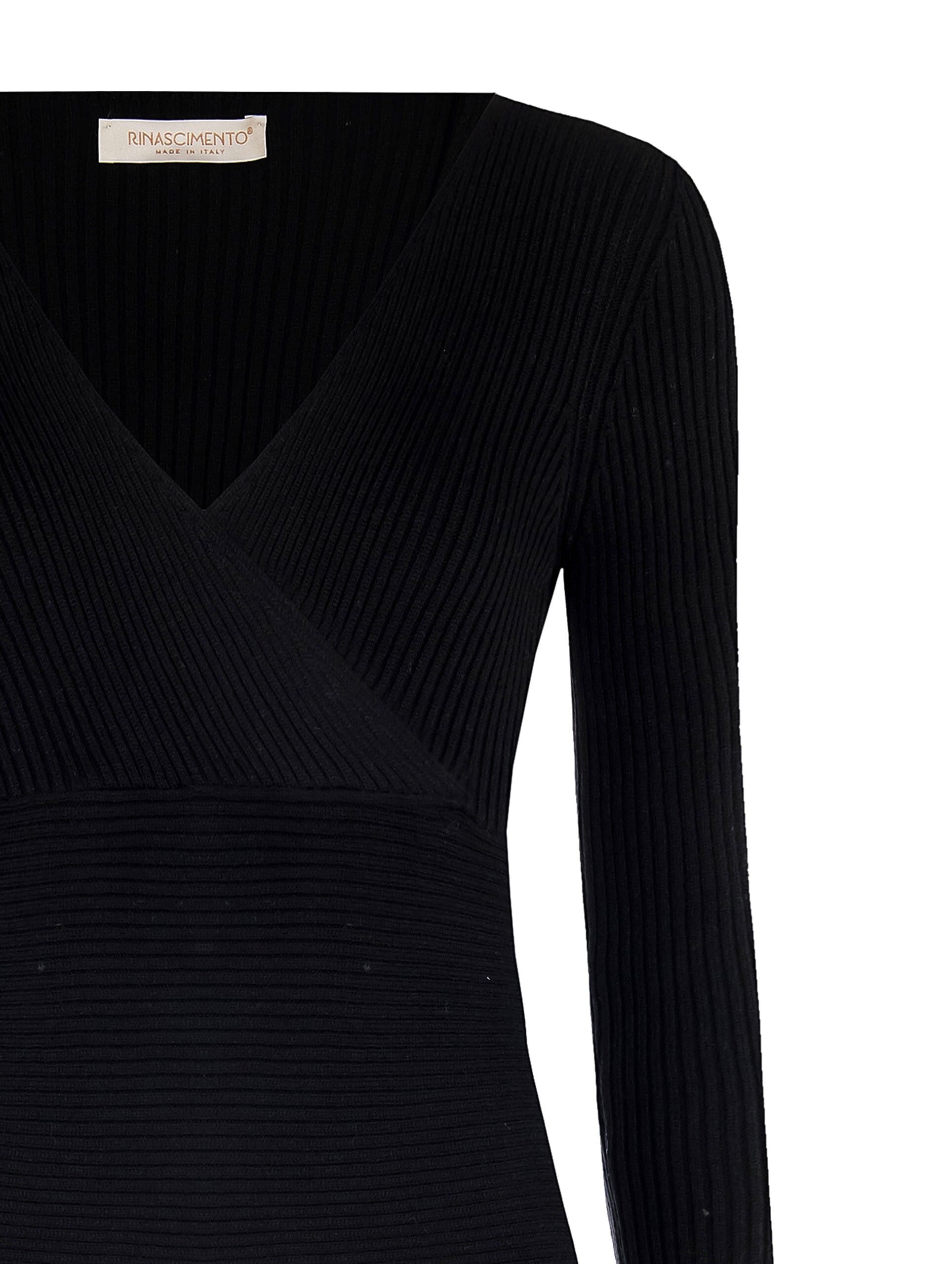 Maglione Aderente A Coste Con Scollo A V Ad Incrocio Rinascimento