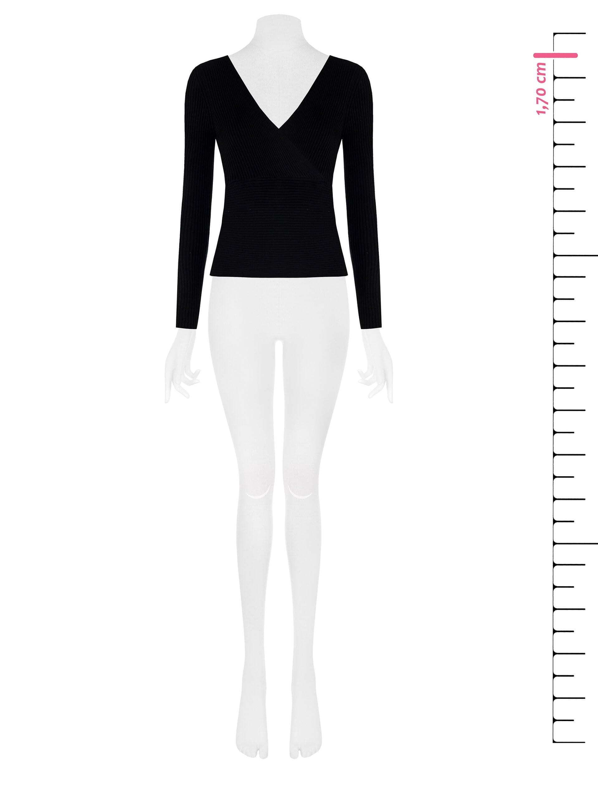 Maglione Aderente A Coste Con Scollo A V Ad Incrocio Rinascimento