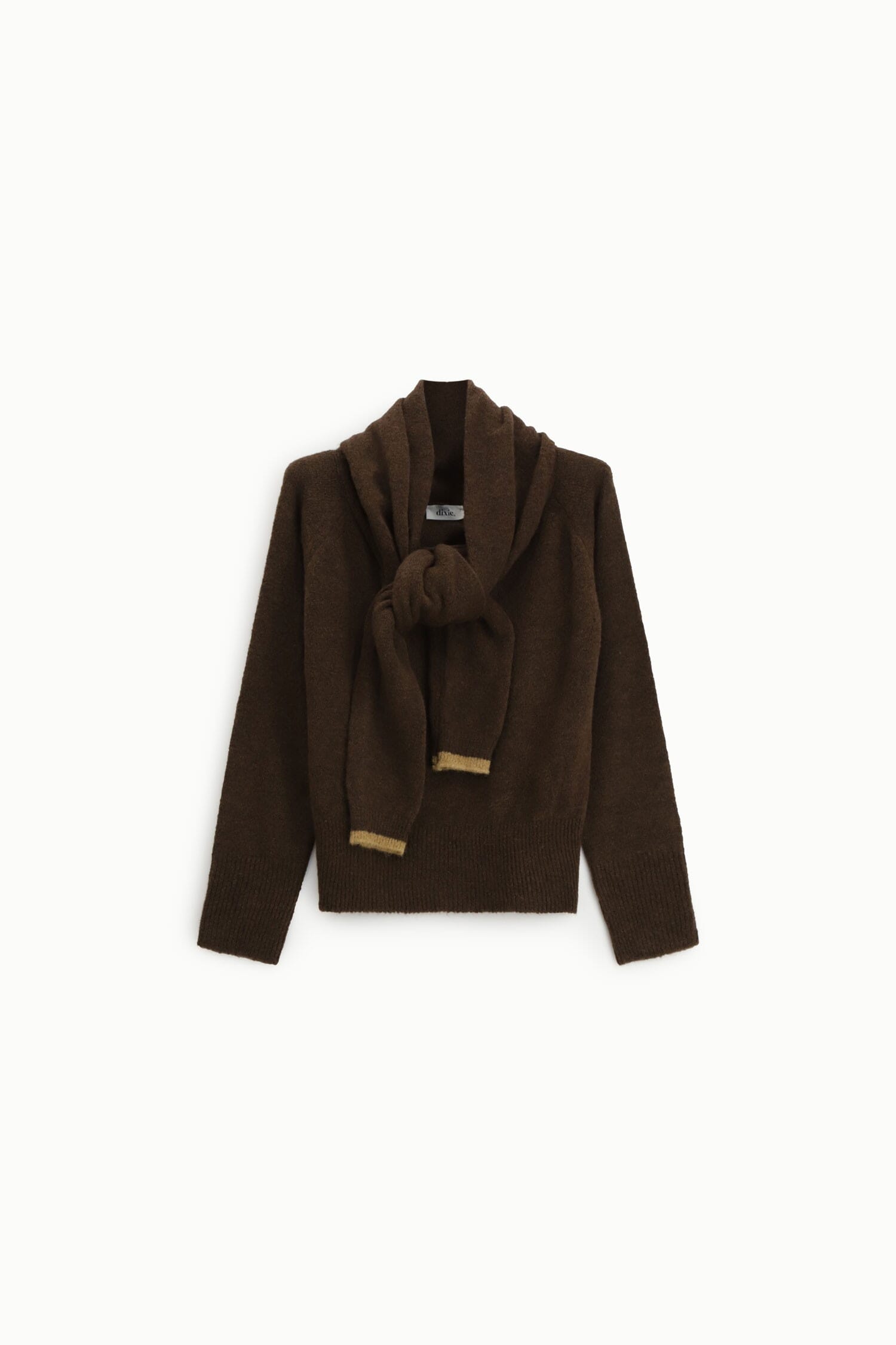 Pull à col ras du cou avec écharpe nouée intégrée Dixie