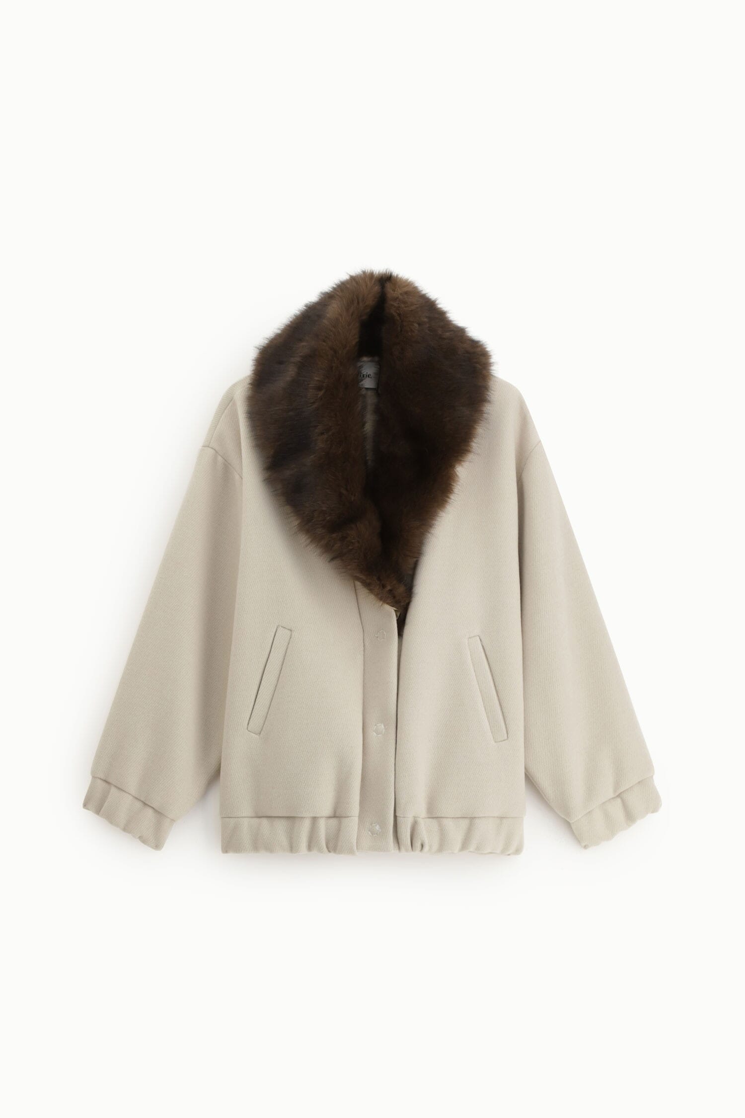 Manteau court Dixie avec large col en fourrure