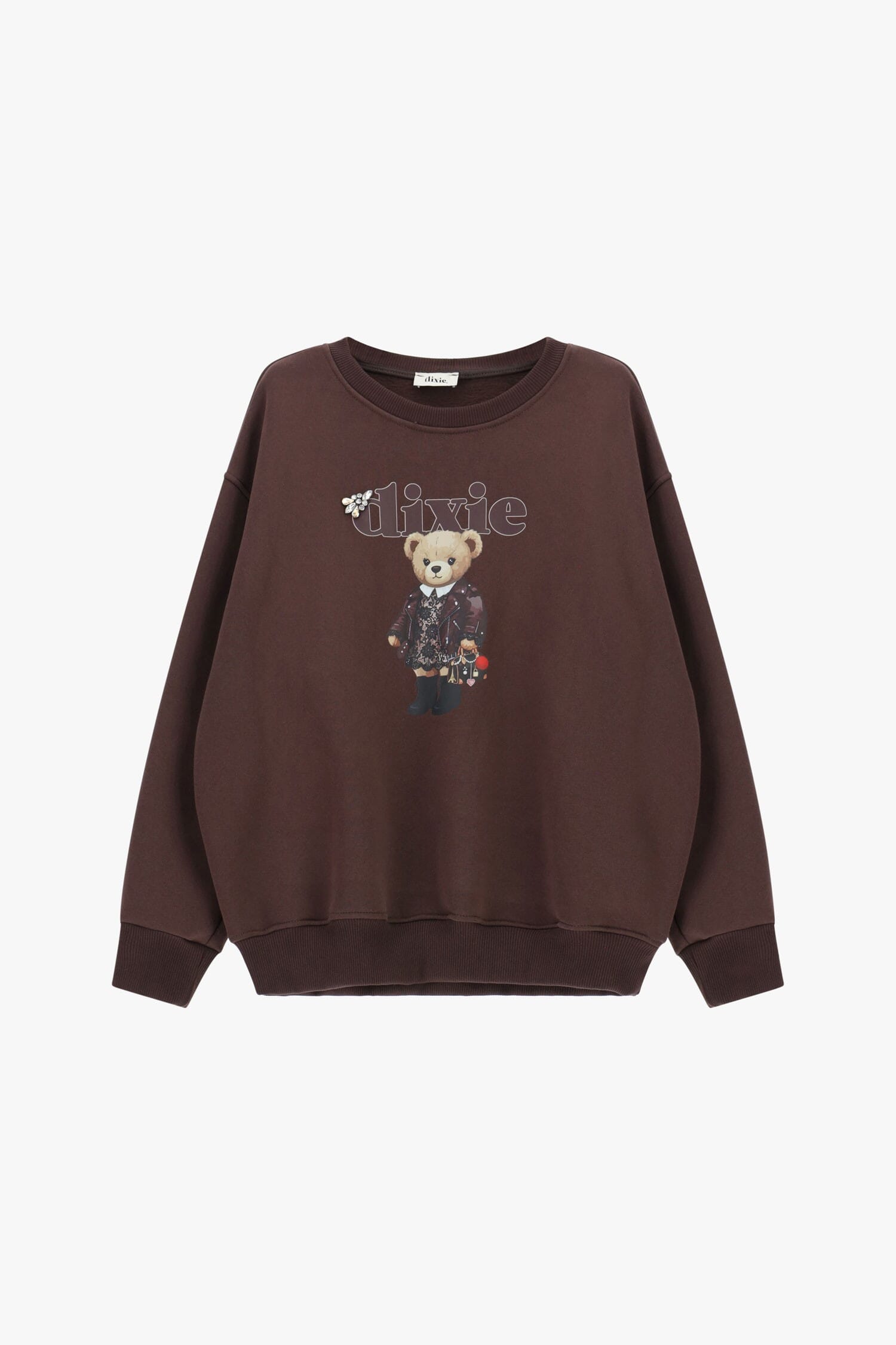 Sweatshirt Crew-neck Front Bear Print Dixie