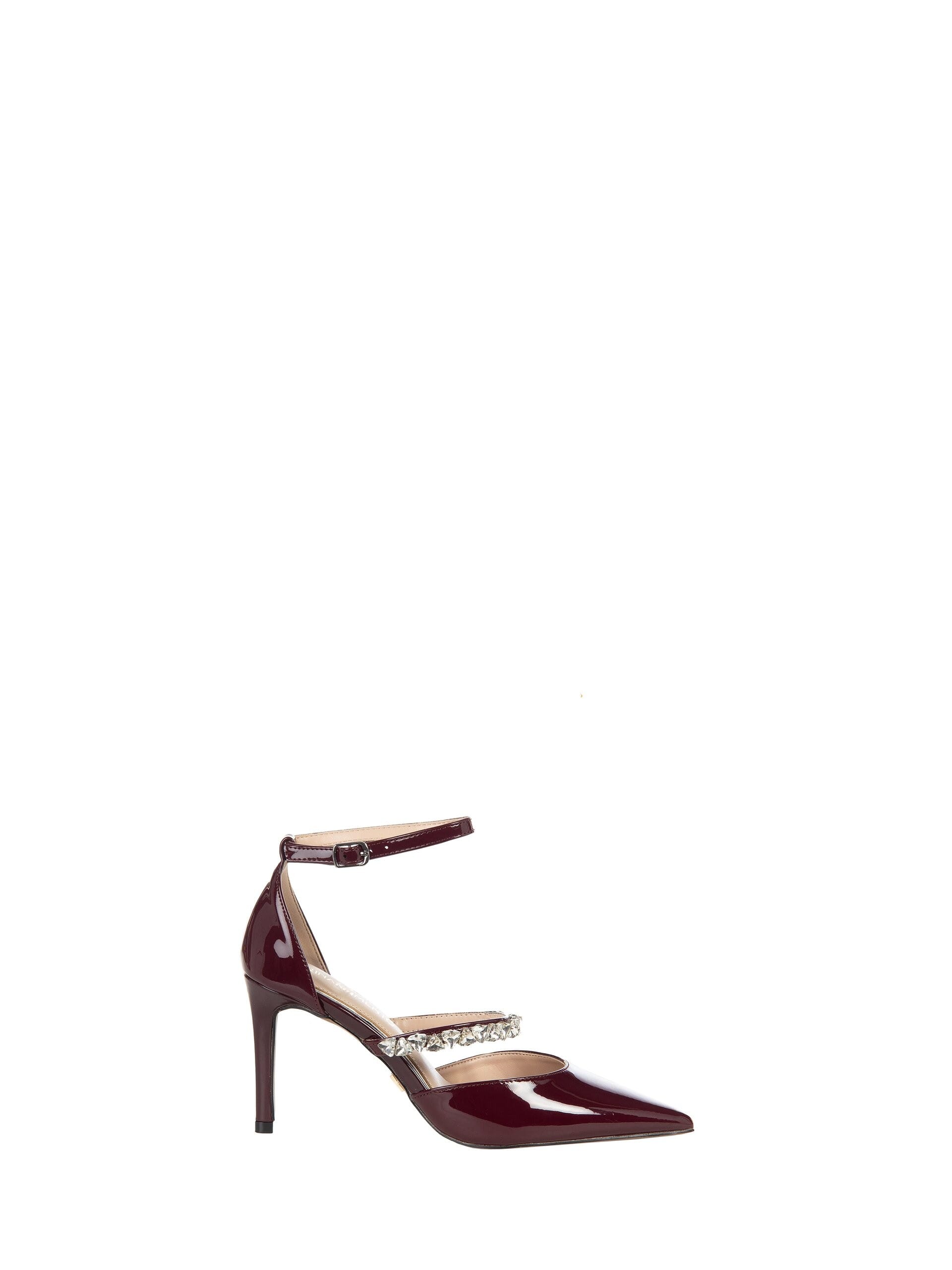 Décolleté In Vernice Con Cinturino Ricoperto Di Pietre Cabochon Rinascimento